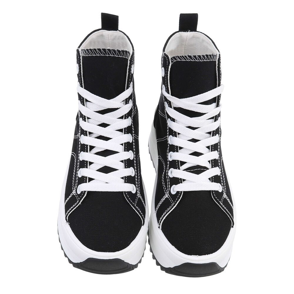 Ital-Design Komfortable Sneakers mit hoher Sohle und modischem Design Sneakerboots (85960102) Flach Sneakers High in Schwarz – Bild 4 von 4