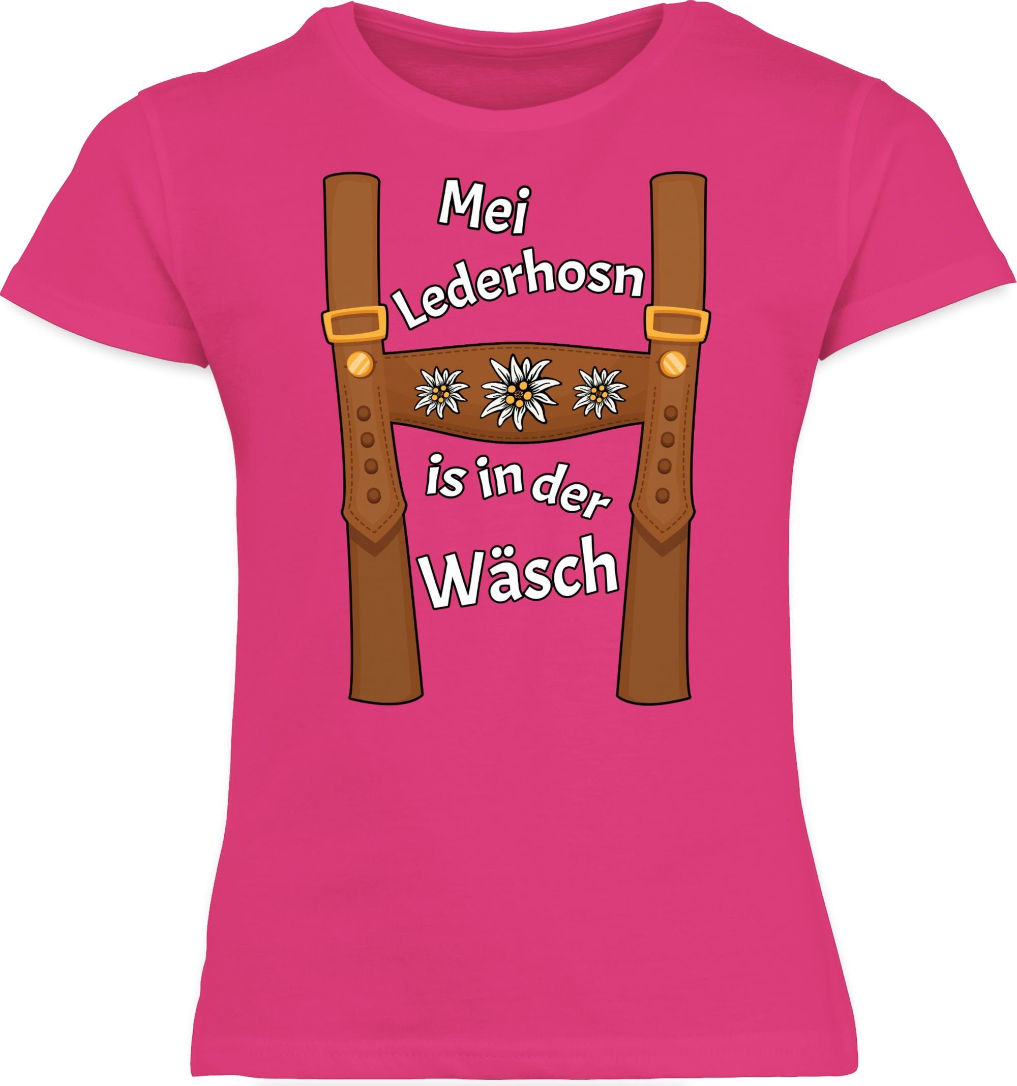 Mode Lederhosn 02 für Shirtracer - Oktoberfest Fuchsia Outfit Lederhose Wäsch Meine der Mei Kinder da Wäsche in is in T-Shirt ist