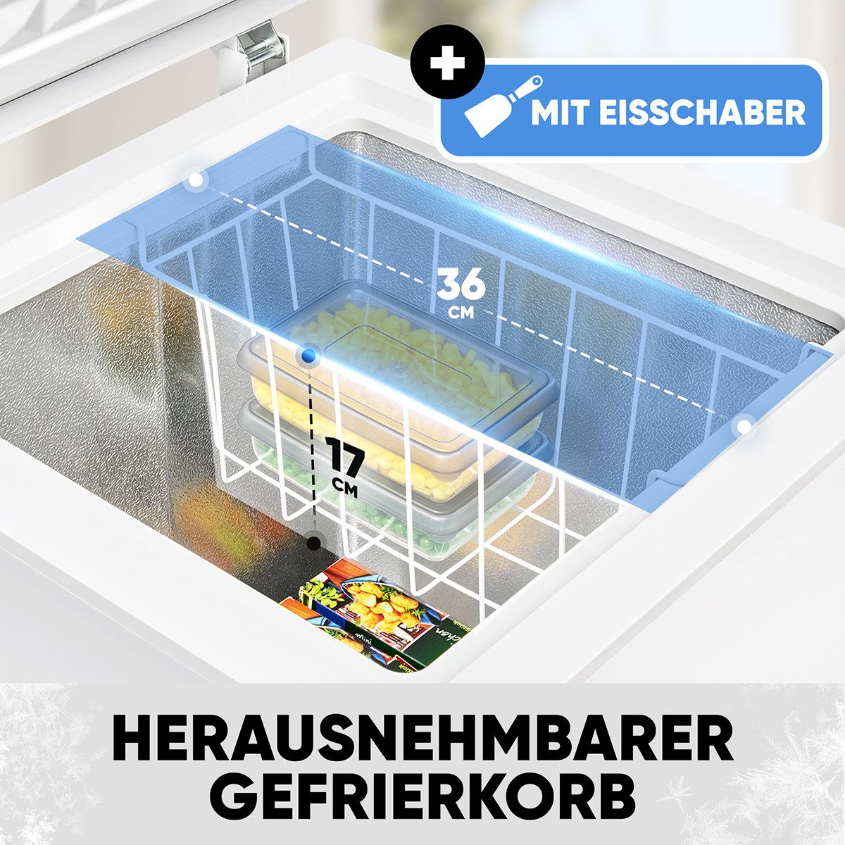 BOMANN Gefriertruhe GT 7355, 54.5 cm breit, 100 l, Gefriertruhe 100L, Tiefkühltruhe leise