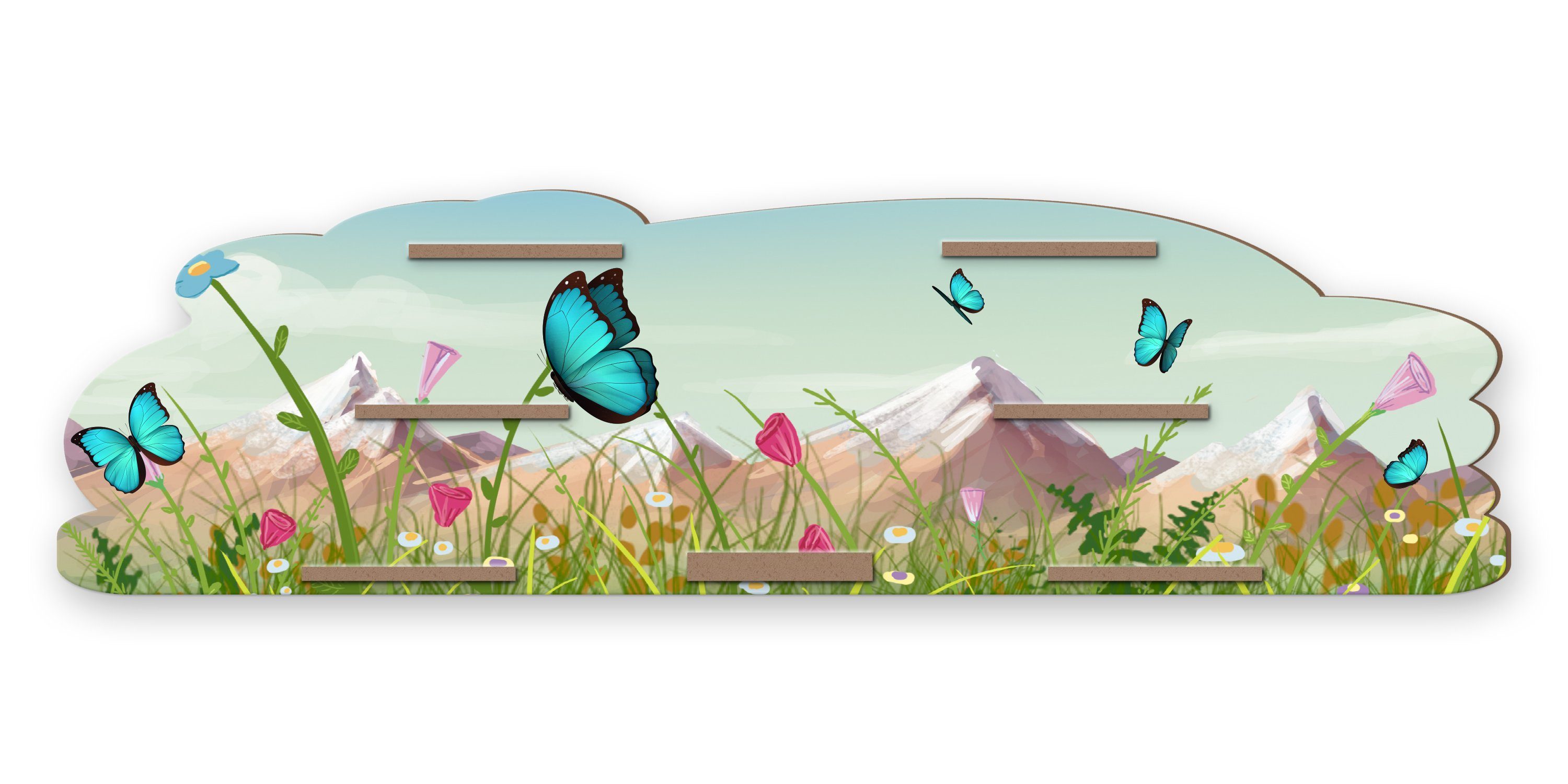 Kreative Feder Wandregal MUSIKBOX-REGAL Schmetterlinge, für TONIE-BOX und TONIES inkl. 40 Metallplättchen
