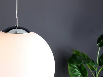 meineWunschleuchte LED Pendelleuchte, Dimmfunktion, LED wechselbar, Warmweiß, Glas-kugel Lampenschirm für über-n Esstisch & Galerie hängend, Ø 35cm