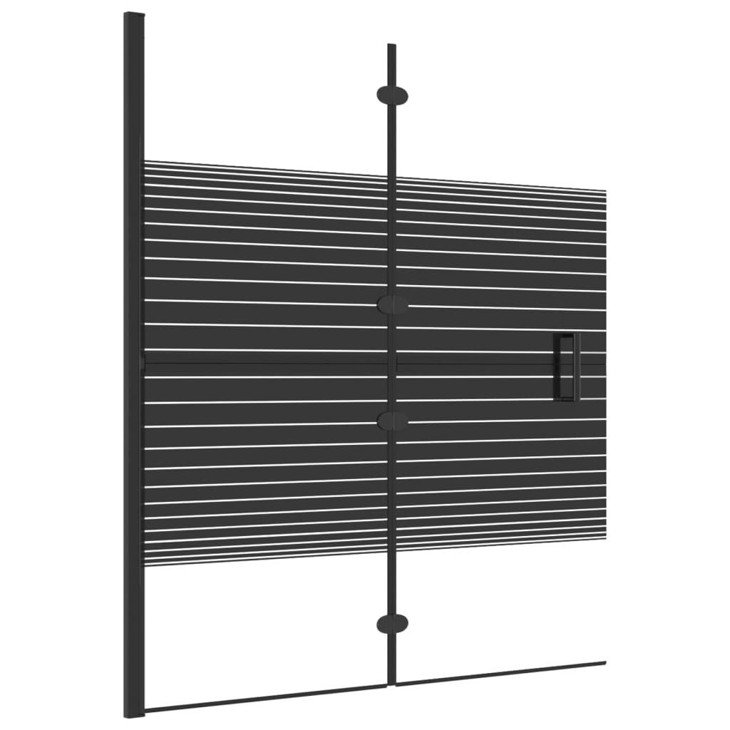 Duschwand 120 x 140 cm Faltbare Duschkabine ESG 120x140 cm Schwarz