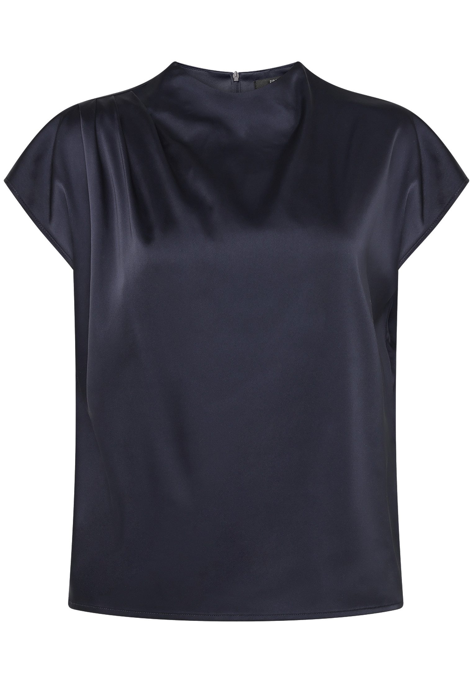 Zero Satinbluse Damen mit Kragen