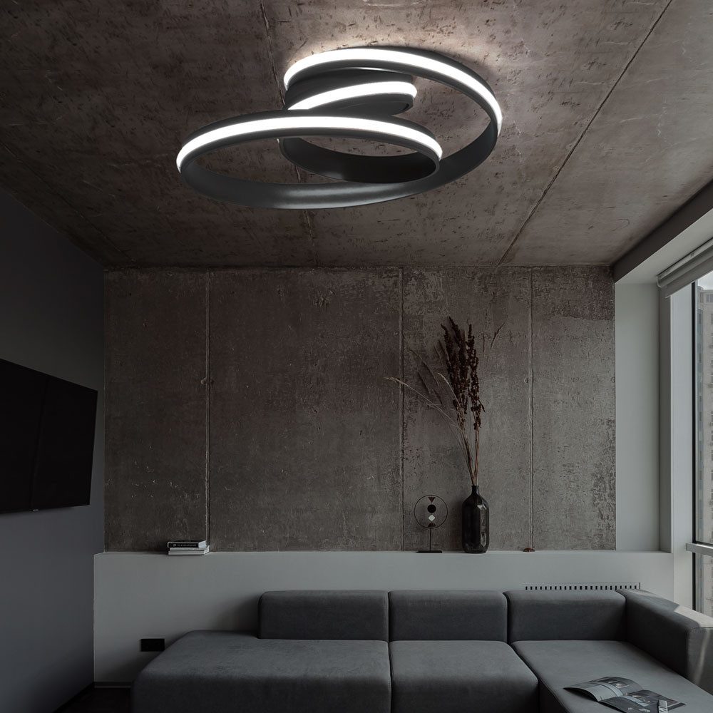 WOFI LED Deckenleuchte, LED-Leuchtmittel fest verbaut, Warmweiß, LED Deckenleuchte dimmbar über Schalter