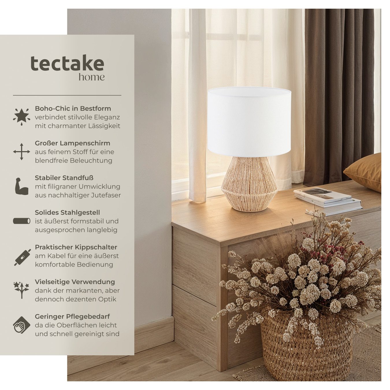 tectake Schreibtischlampe Tischleuchte Lignea Lux aus günstig online kaufen