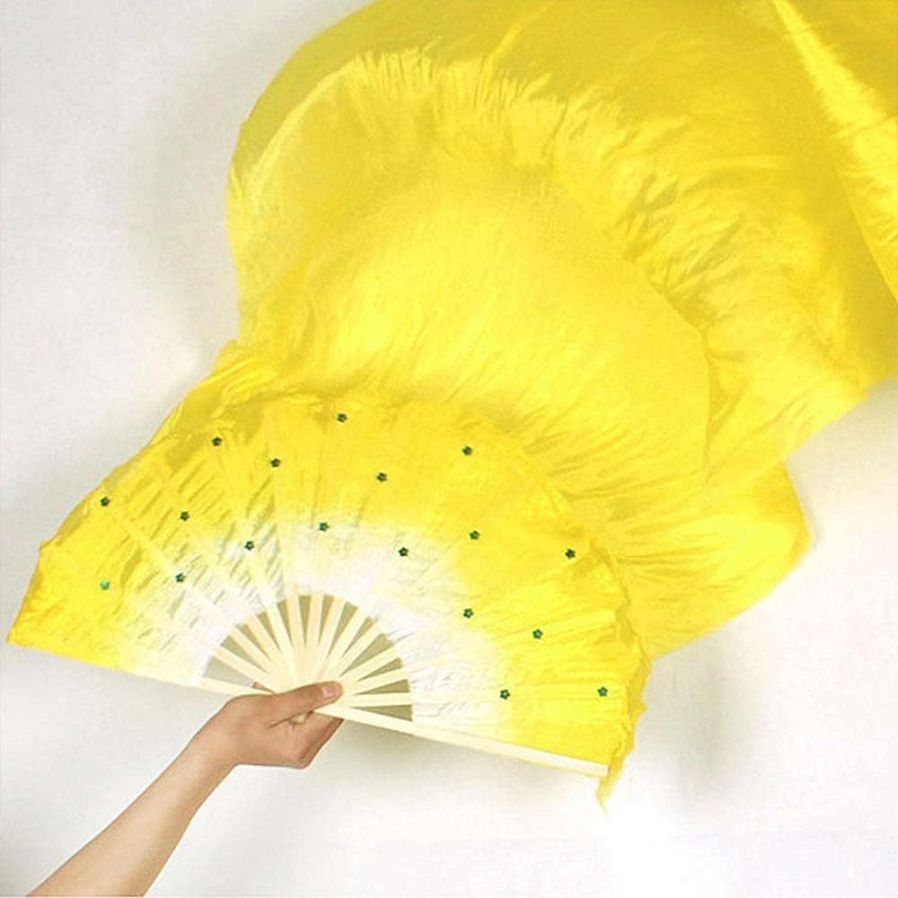 WaKuKa Handfächer Performance Bambus gelb Lange Fan Fan Bauchtanz Dance Stage