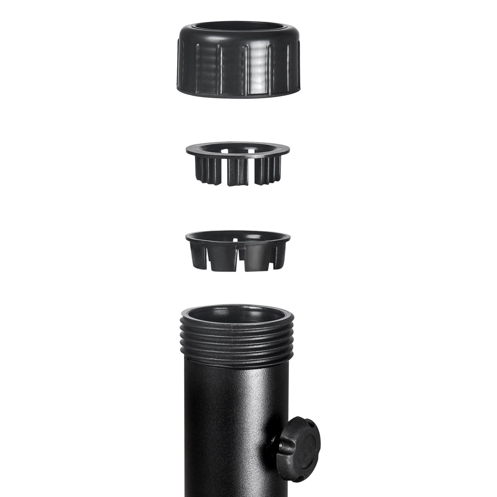 paramondo Betonschirmständer Sonnenschirm Schirmständer Standard, rund, schwarz, 1 tlg., inkl. Adapterhülsen
