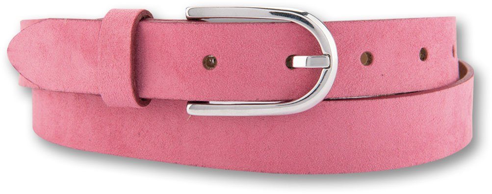 BERND GÖTZ Ledergürtel mit eleganter Schließe in linearem Look pink