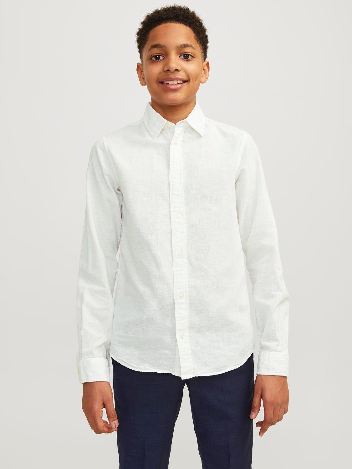 Jack & Jones Junior Langarmhemd JJELINEN BLEND SHIRT LS SN JNR