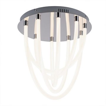 Globo LED Deckenleuchte, LED-Leuchtmittel fest verbaut, Warmweiß, LED Deckenleuchte Deckenlampe Chrom Weiß Memoryfunktion H 44,5 cm