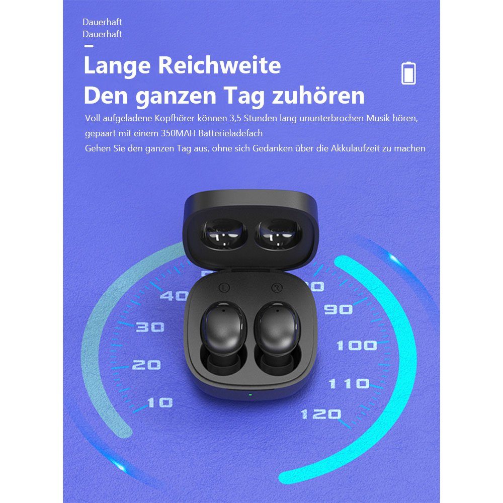 MOUTEN Kabellose In-Ear-Stereo-Gaming-Kopfhörer mit schwarzer Technologie Bluetooth-Kopfhörer Rosa