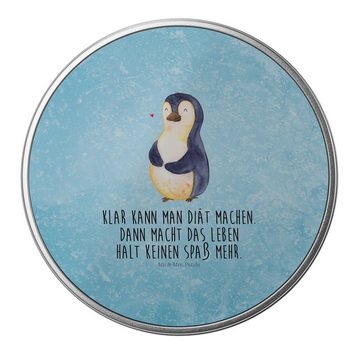 Mr. & Mrs. Panda Aufbewahrungsdose Pinguin Diät - Eisblau - Geschenk, Bauch, dick, Keksdose, Geschenkbox (1 St), Hochwertige Qualität