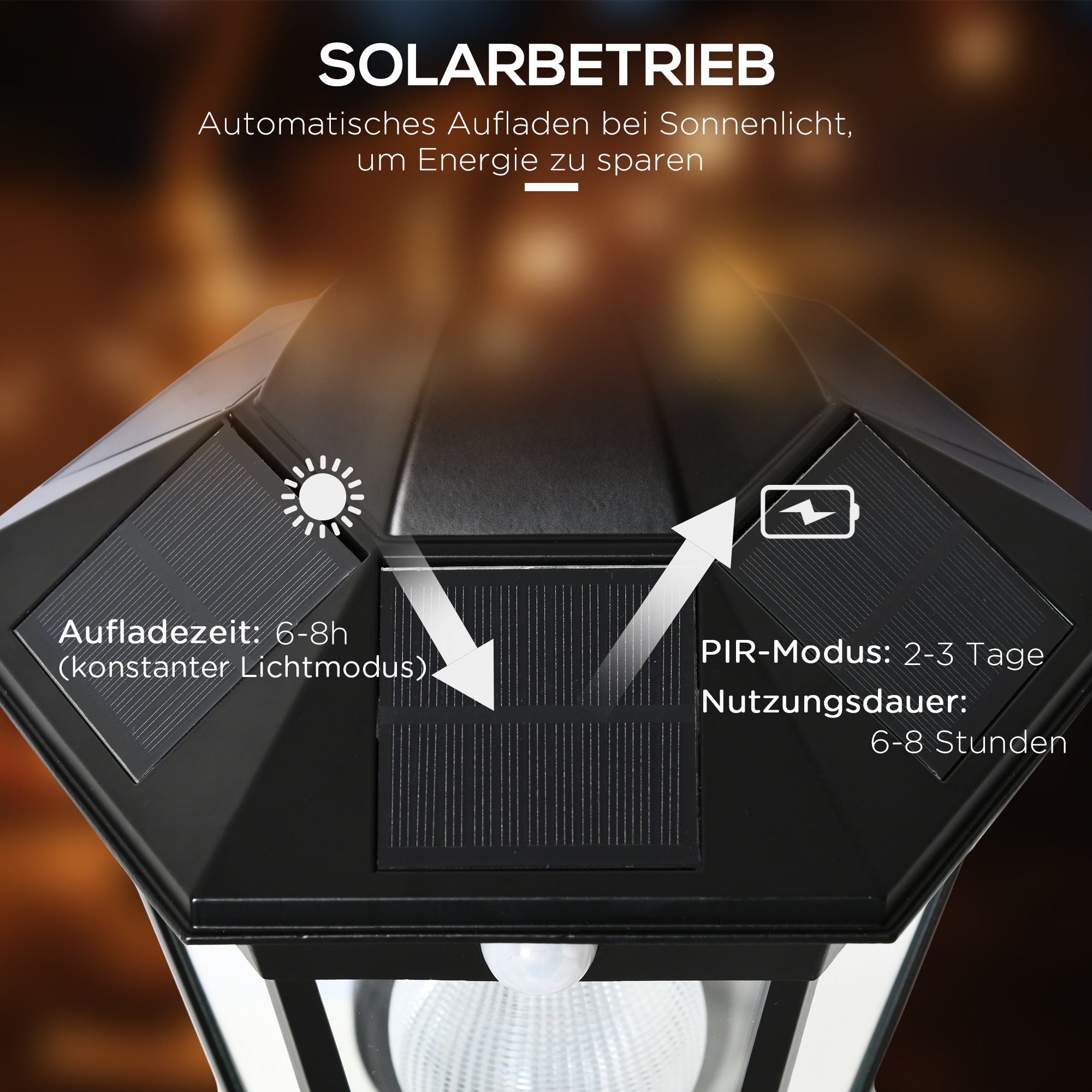 Outsunny Solar-Wandleuchte Außen-Wandleuchte