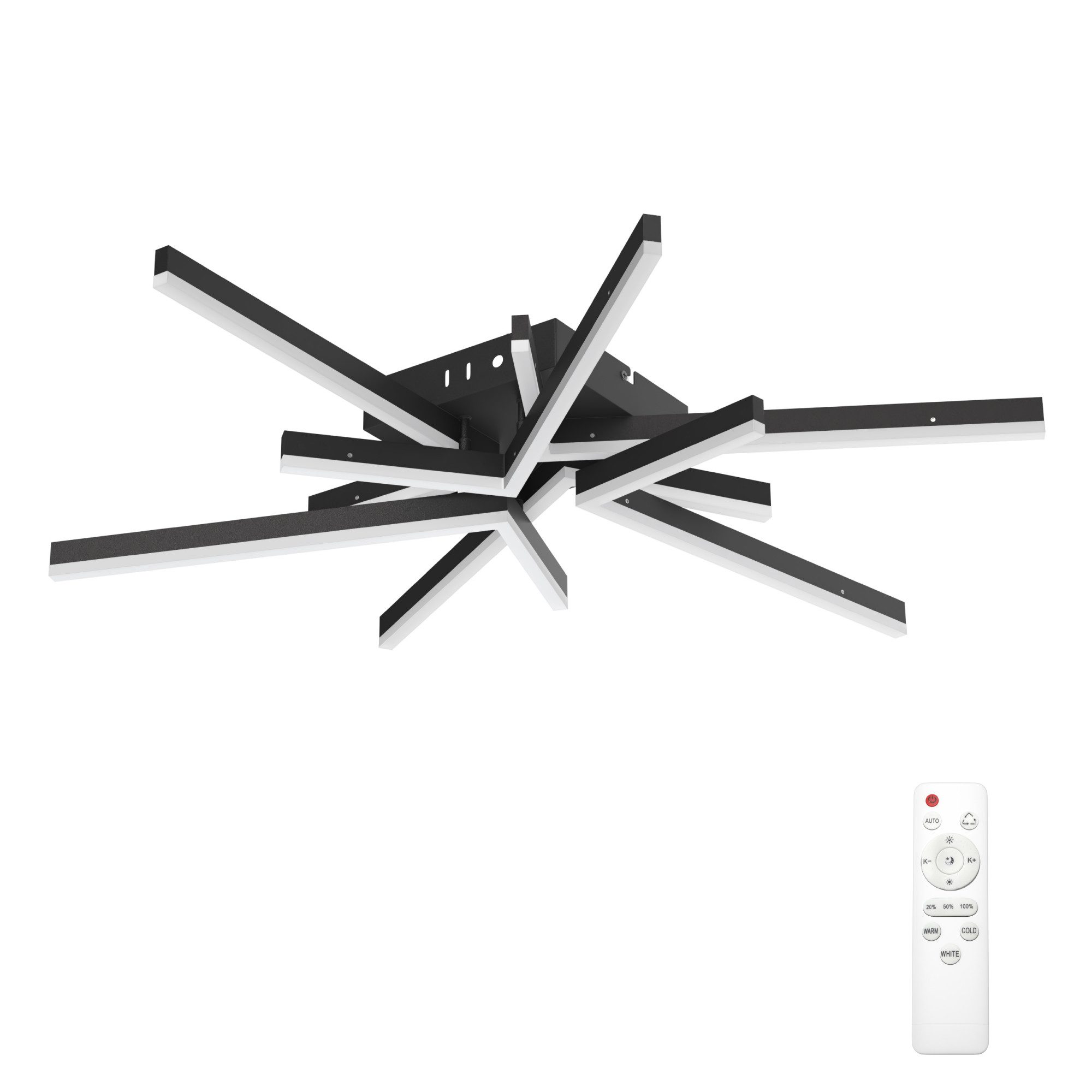 doporro Deckenleuchte Deckenlampe einstellbare Farbtemperatur Sandschwarz alivetta25038, Dual-Control LED-Deckenlampe