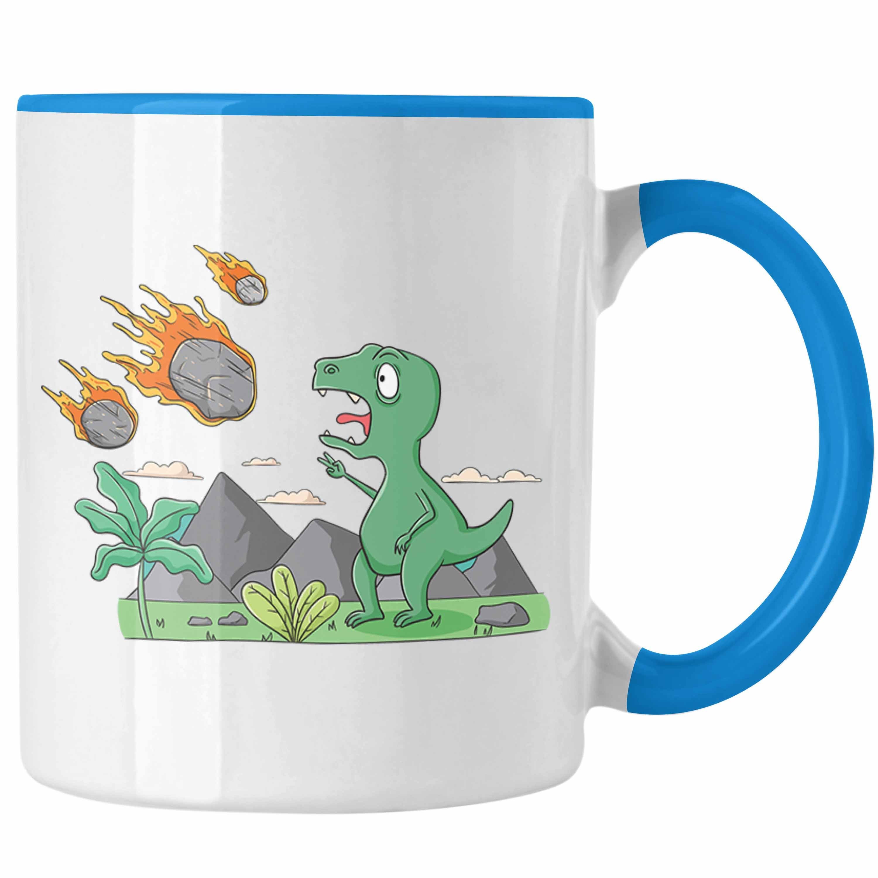 Trendation Tasse Dinosaurier Tasse Grafik Geschenk Lustig Blau | Teetassen