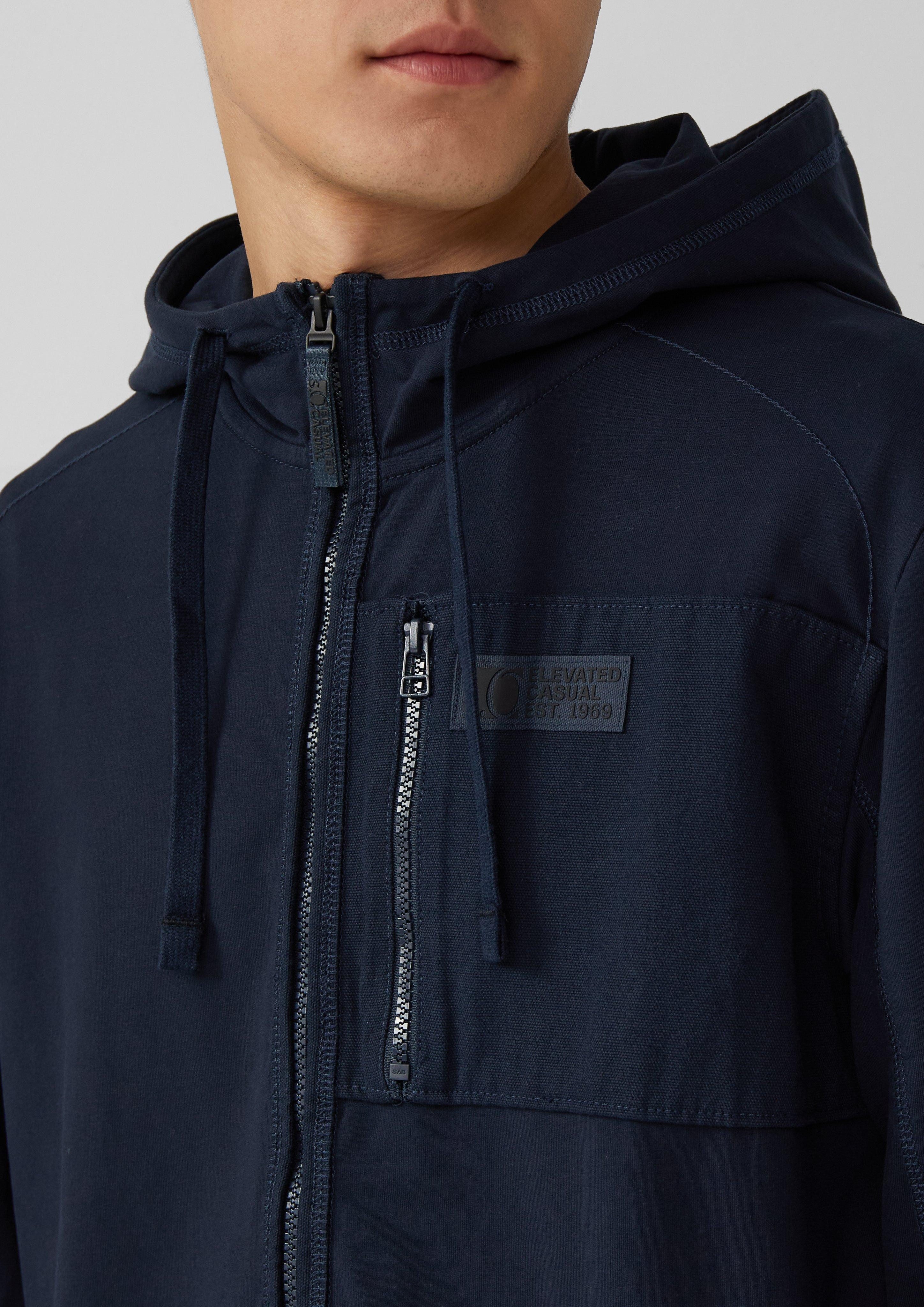 s.Oliver Allwetterjacke Sportive Hoodie-Sweatjacke im Fabricmix günstig online kaufen