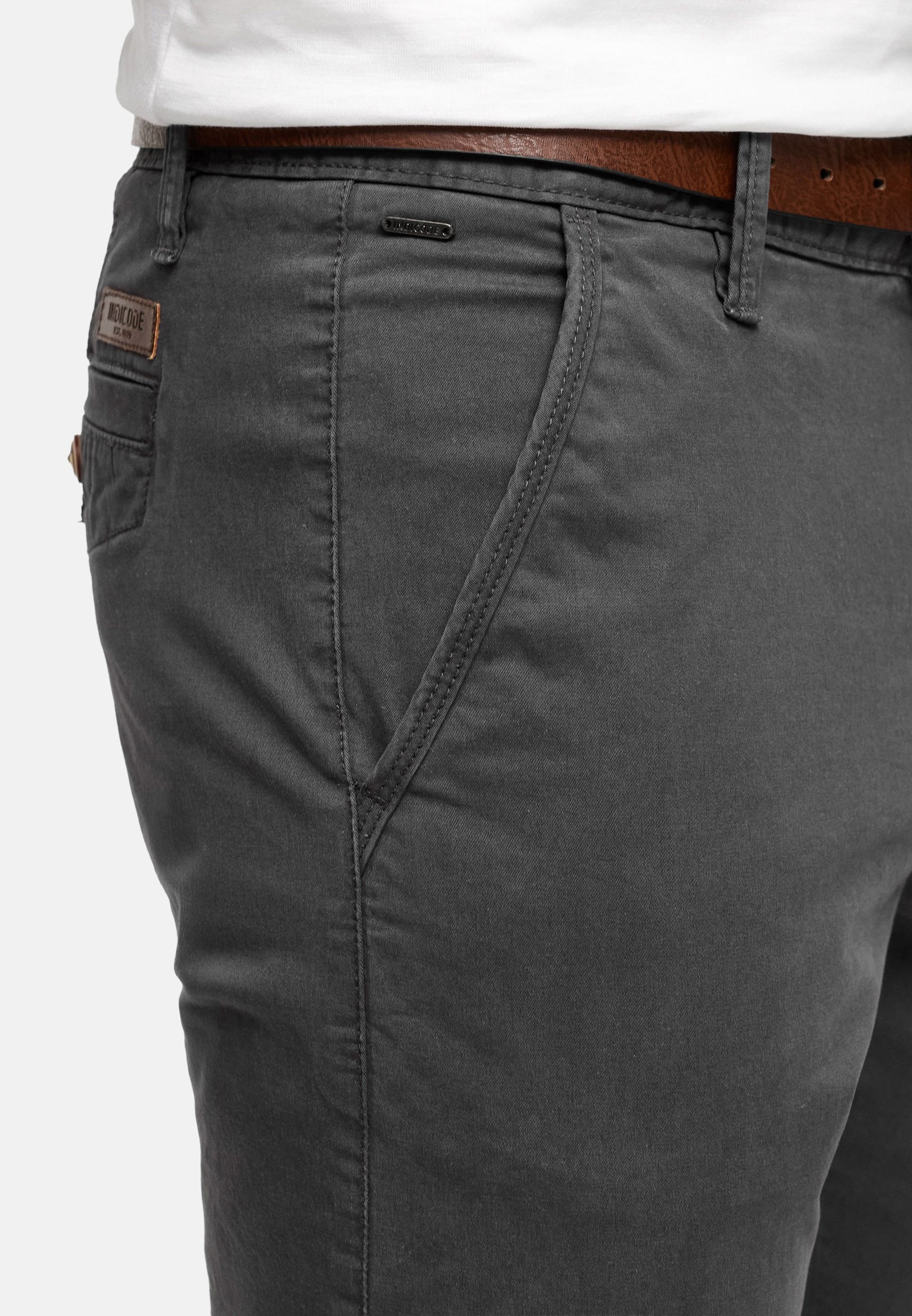 INDICODE Chinohose Herren INPilli Regular-Fit Baumwollhose mit schmaler Passform mit praktischem, integriertem Gürtel – Bild 4 von 5