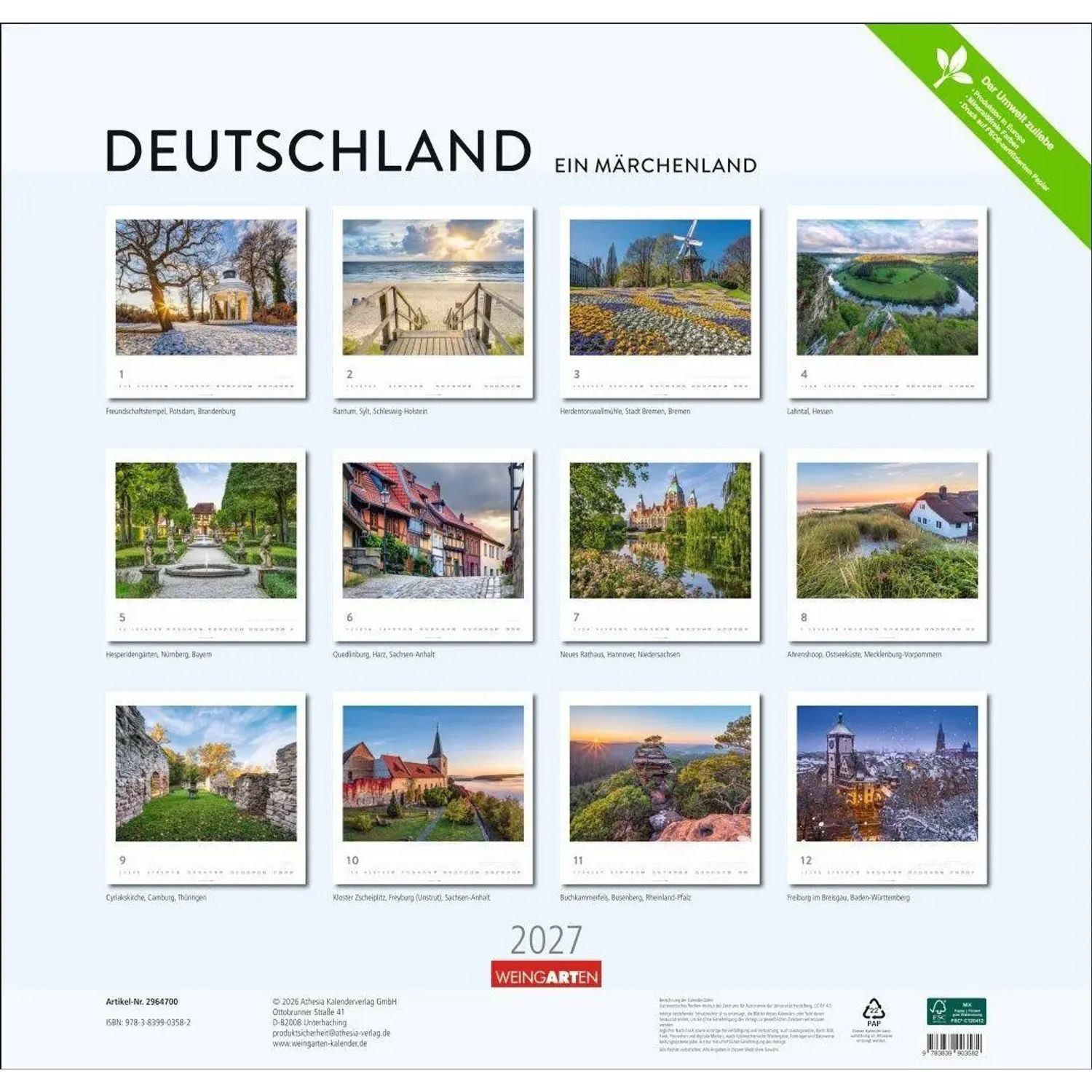 Wandkalender Deutschland - Ein Märchenland Kalender 2027 – Bild 2 von 5
