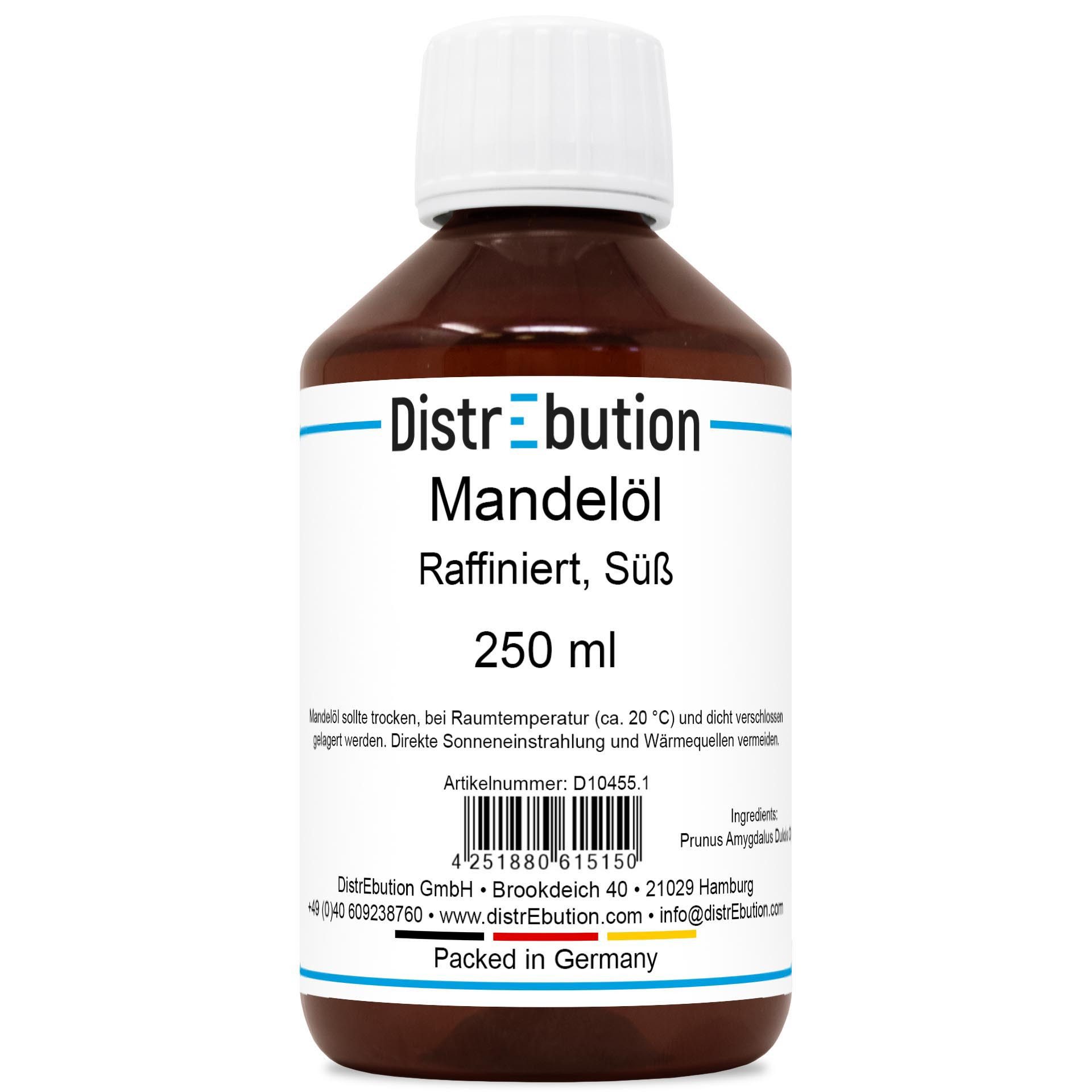 DistrEbution Körperöl Mandelöl Süß 250ml-5L Raffiniert, 100% Rein & Vegan