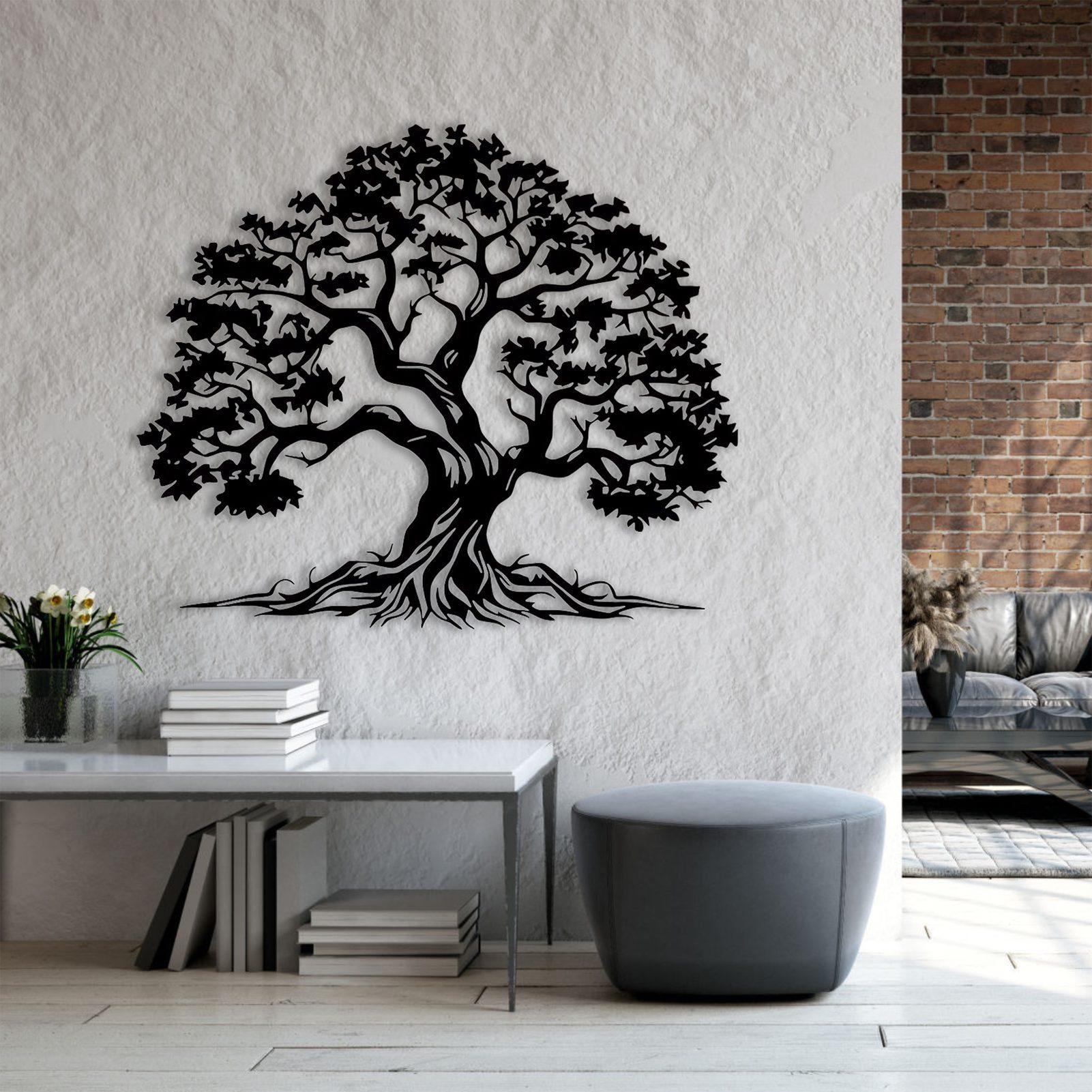 Jumpeak Wanddekoobjekt Metall Baum des Lebens Kunst Wanddekoration,Baum Wanddekoration, Natur, Hergestellt aus Metall,Vier Farben zur Auswahl,2 Größe – Bild 4 von 5