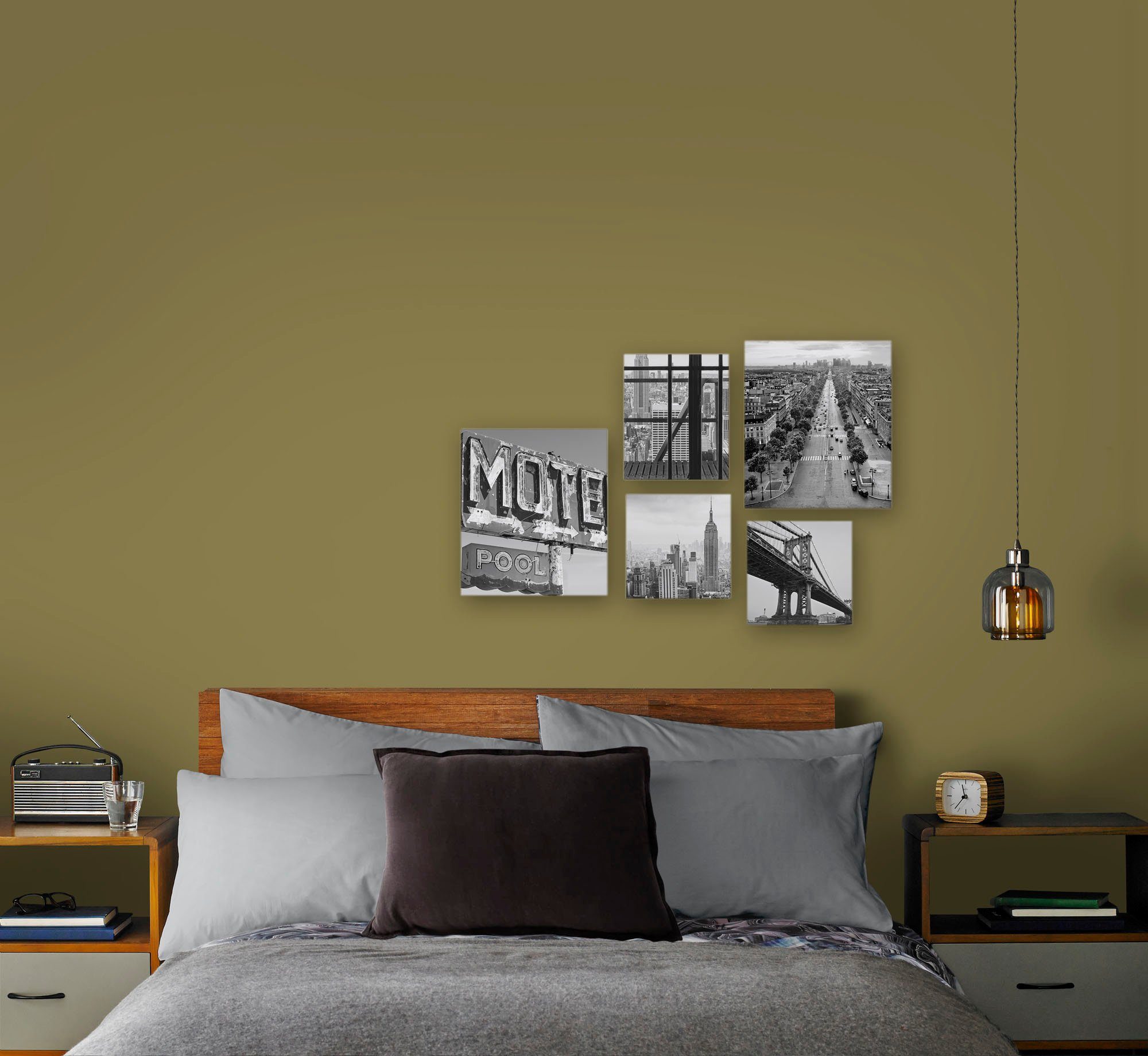 Art for the home Leinwandbild Set City, Städte (Set, 5 St), SET 5-teilig City Stadt 80 x 60 cm