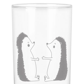 Mr. & Mrs. Panda Glas 400 ml Igel Liebe - Transparent - Geschenk, Freundin, Verlobung, Trin, Premium Glas, Unikat durch Gravur