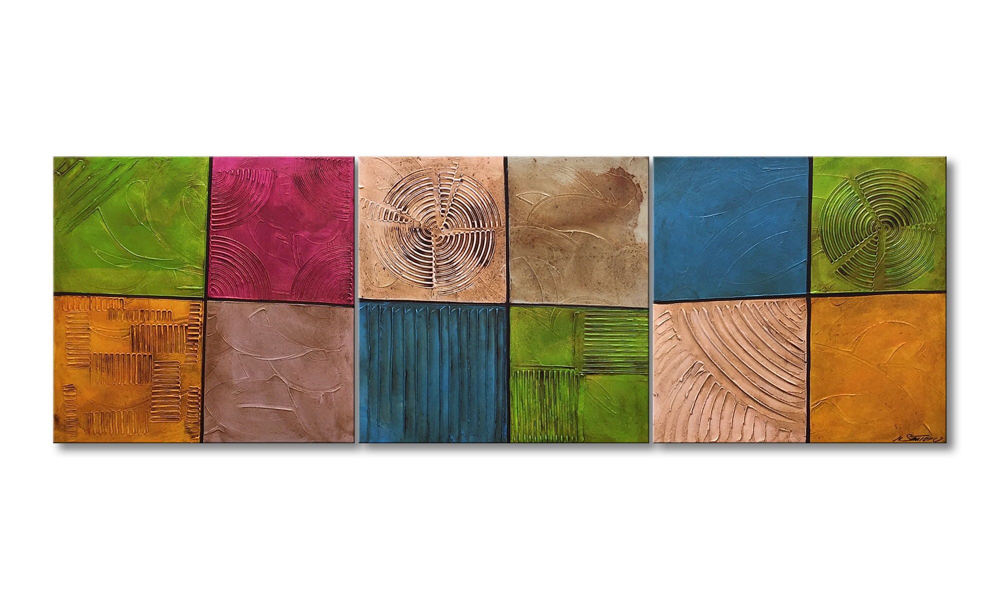 WandbilderXXL XXL-Wandbild Novel Instants 240 x 80 cm, Abstraktes Gemälde, handgemaltes Unikat