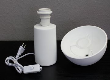 Arnusa Teichleuchte Tischlampe Pilz Keramik Weiß 17x28 cm Nachttischlampe modern, Ohne Leuchtmittel, kleine Beistelllampe Leselampe blendfrei