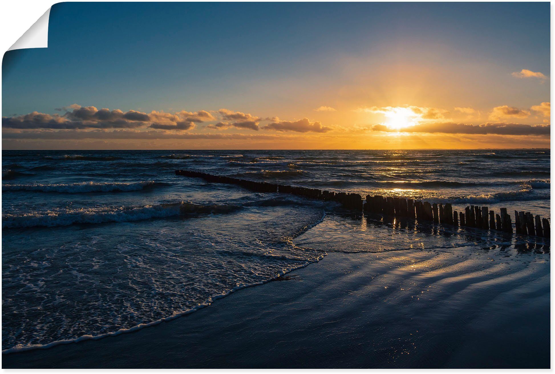 Artland Wandbild Ostseeküste auf der Insel Moen Dänemark, Bilder vom  Sonnenuntergang & -aufgang (1 St), als Alubild, Leinwandbild, Wandaufkleber  oder Poster in versch. Größen | Poster