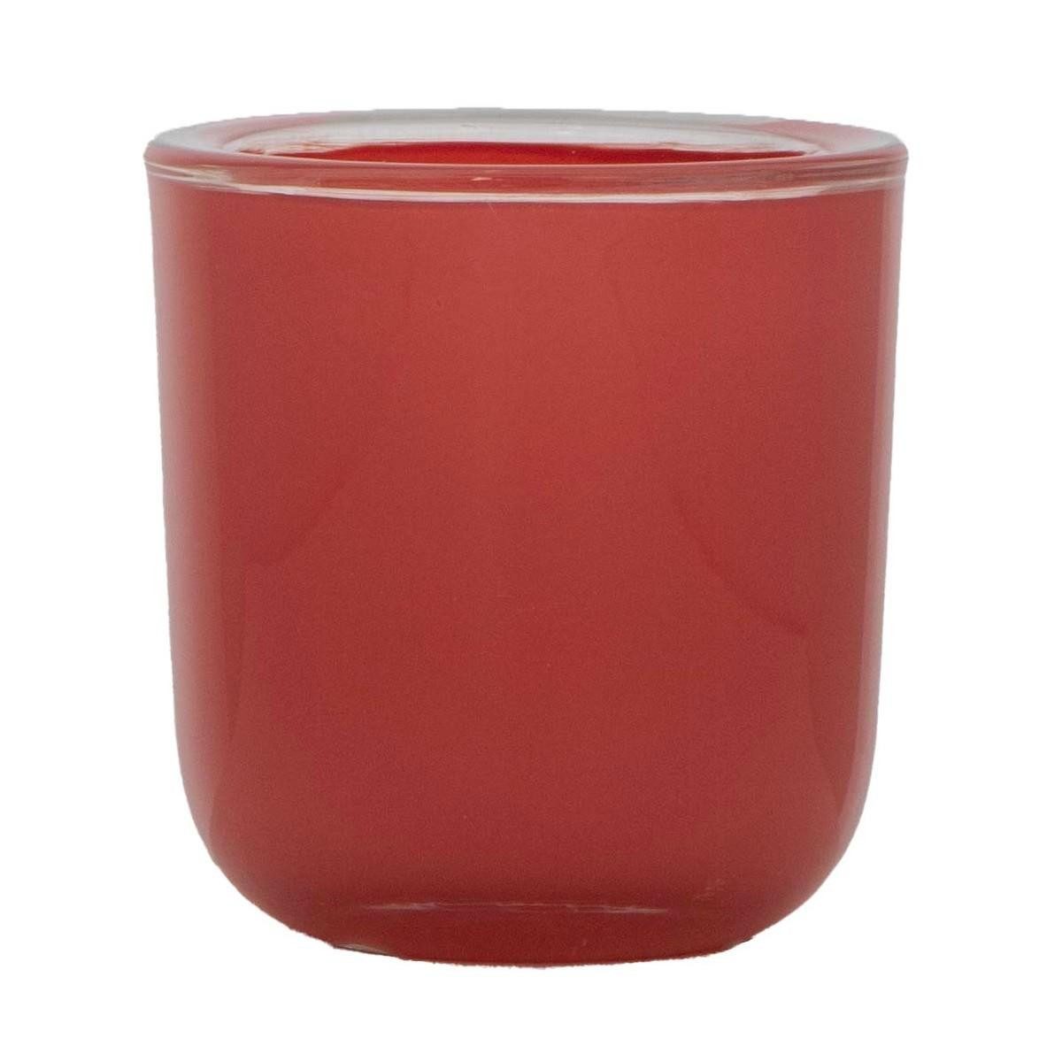 INNA-Glas Kerzenhalter Teelicht Glas NICK, lachsorange, 7,5cm, Ø7,5cm