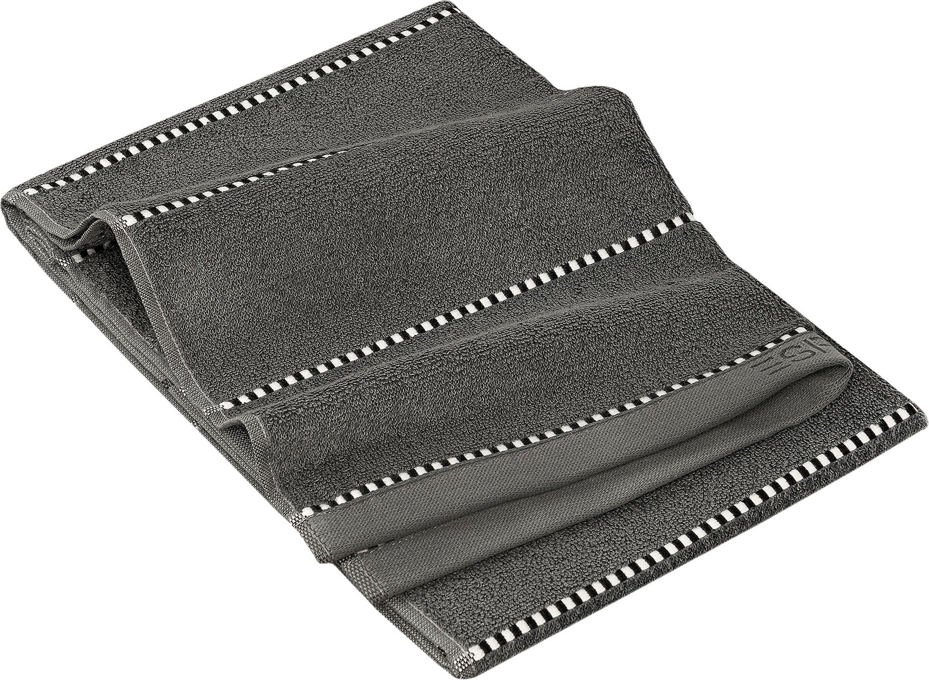 beträchtlich Esprit Handtuch grey Box Stripes, (1-St), Saugfähigkeit steel hohe Webfrottier