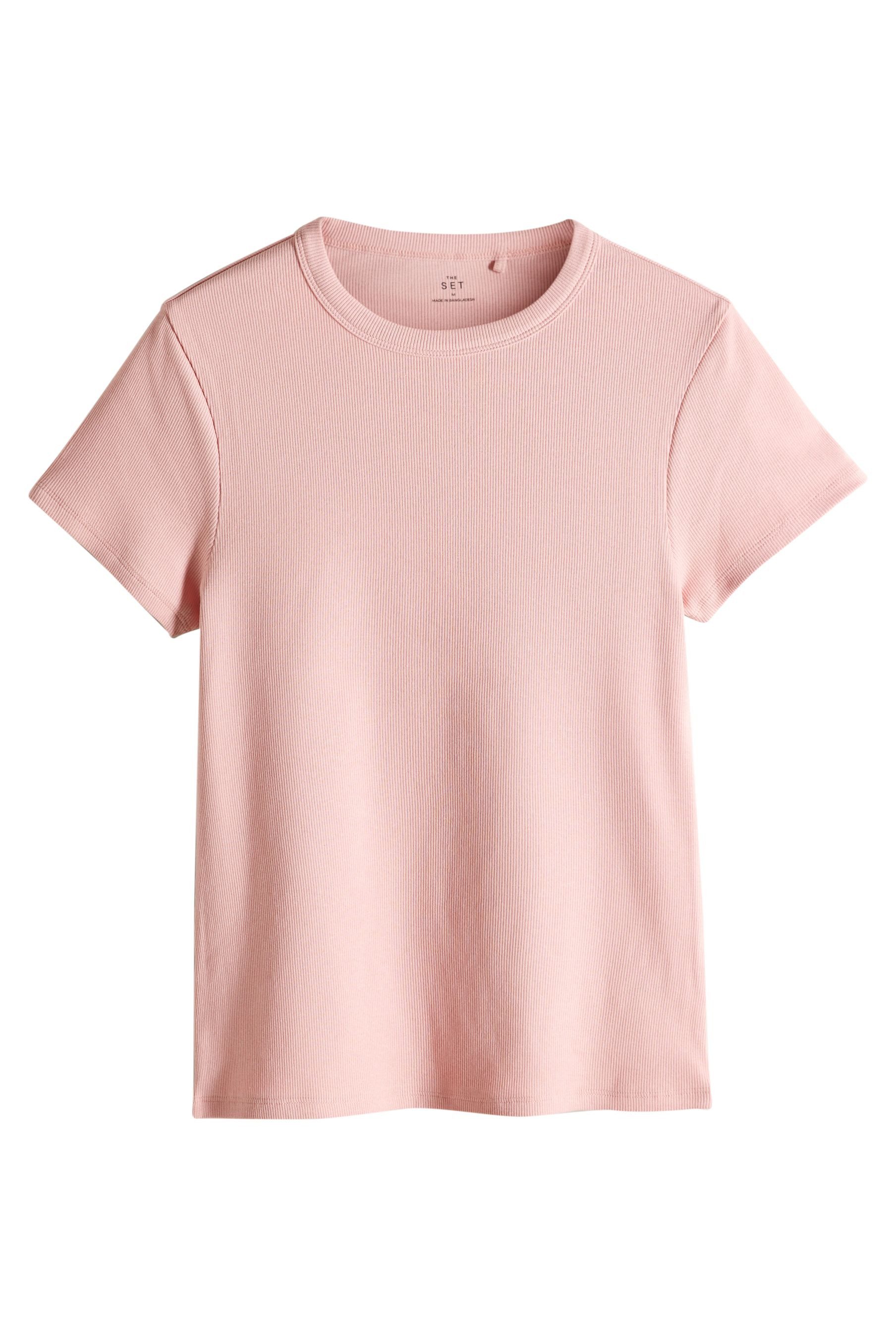 The Set T-Shirt The Set gerippte T-Shirts, 3er-Pack (3-tlg)