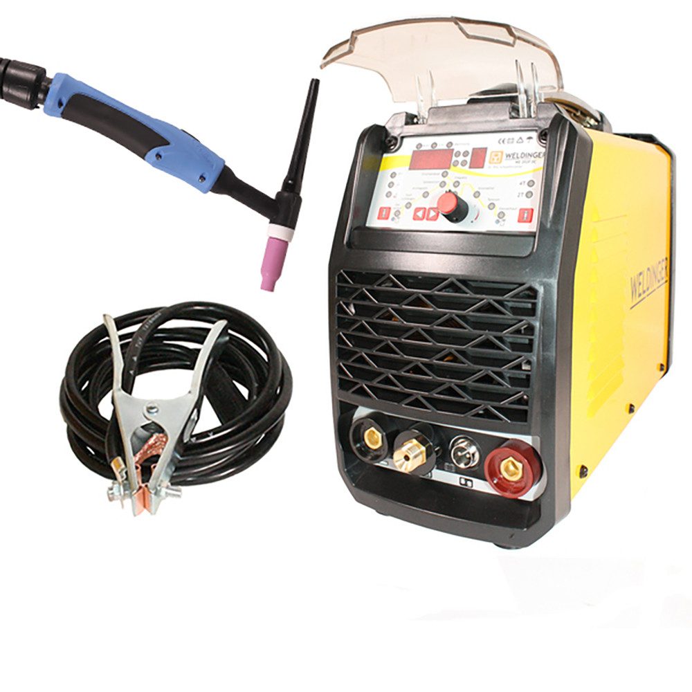 WELDINGER Inverterschweißgerät WIG-Schweißgerät WE 202P DC HF-Zündung Puls digitale Steuerung 200 A