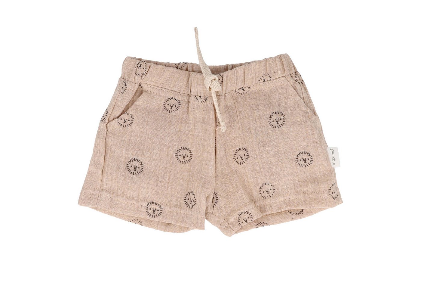 MAXIMO Shorts (1-tlg) Beigemeliert, Löwe, Musselin, Shorts, Baby Boy