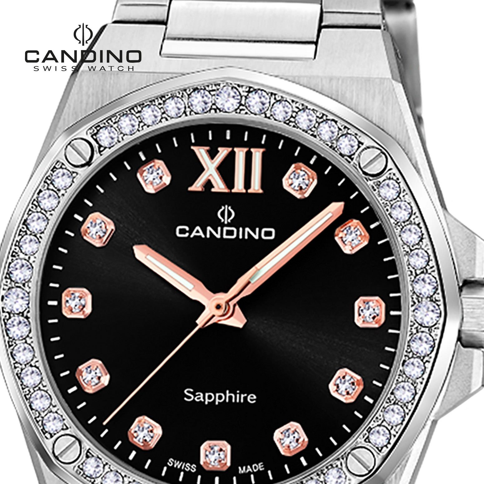 Candino Quarzuhr Candino Damenuhr Edelstahl silber Candino, (Analoguhr), Damen Armbanduhr rund, Edelstahlarmband silber, Elegant