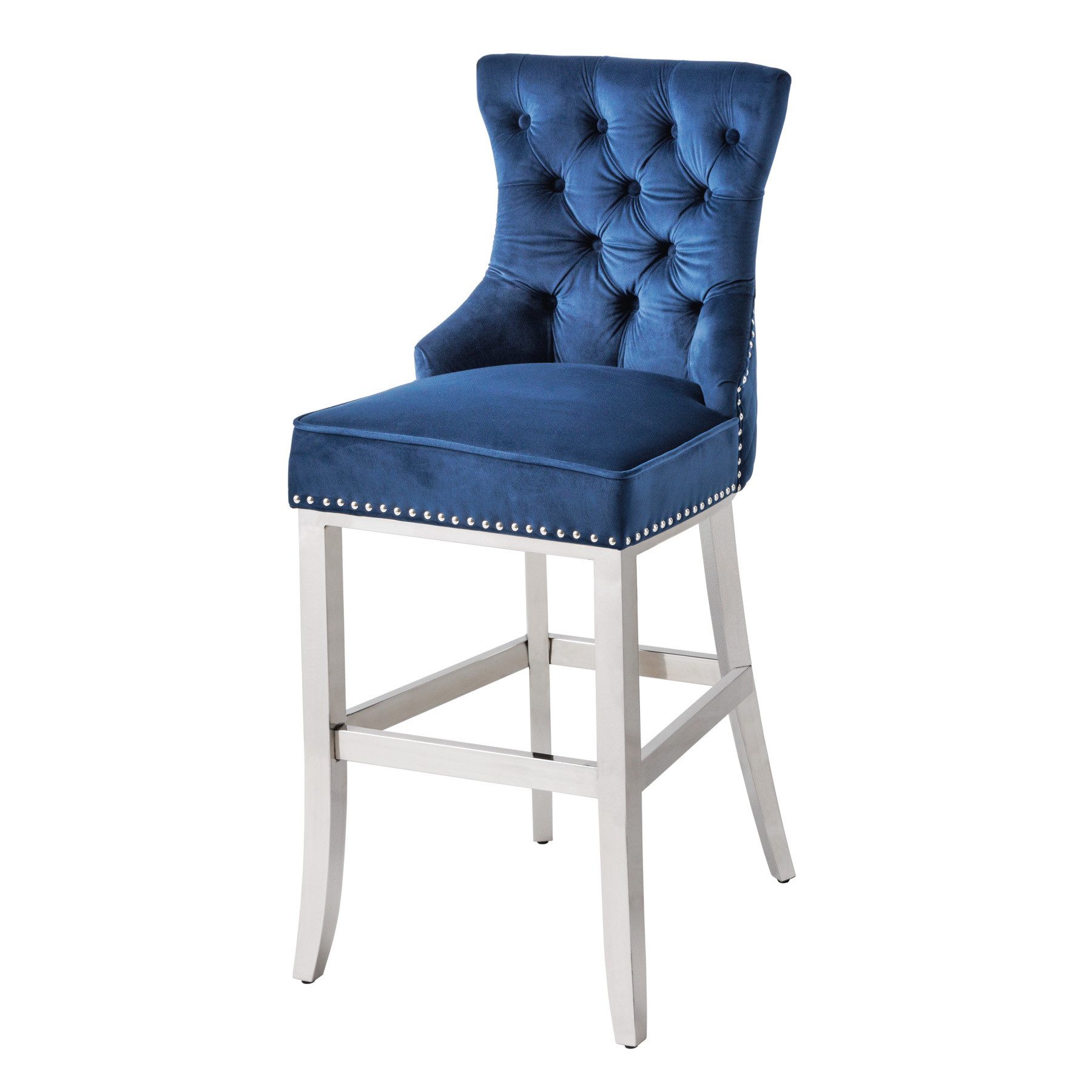 Barhocker CASTLE DELUXE royalblau / silber