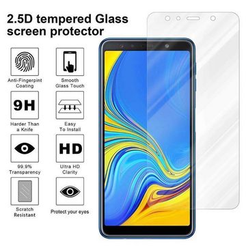 Cadorabo Schutzfolie Samsung Galaxy A7 2018, (1-St), Schutzglas Panzer Folie (Tempered) Display-Schutzglas mit 3D Touch