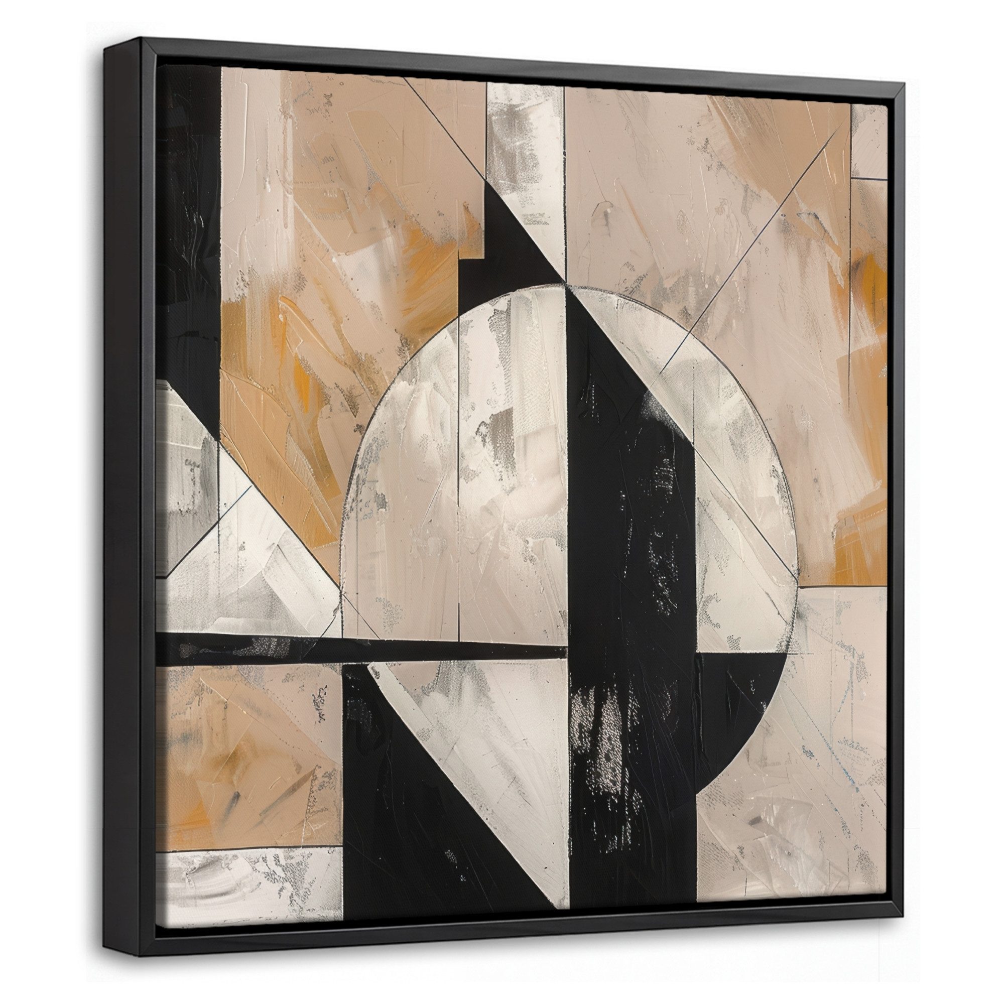 OneMillionCanvasses® Leinwandbild mit Rahmen - Abstrakt - Modern - Geometrisch - Pastell, Fotodruck (1 St), Leinwand Bilder Klein, Wand Dekoration Aesthetic 20x20cm