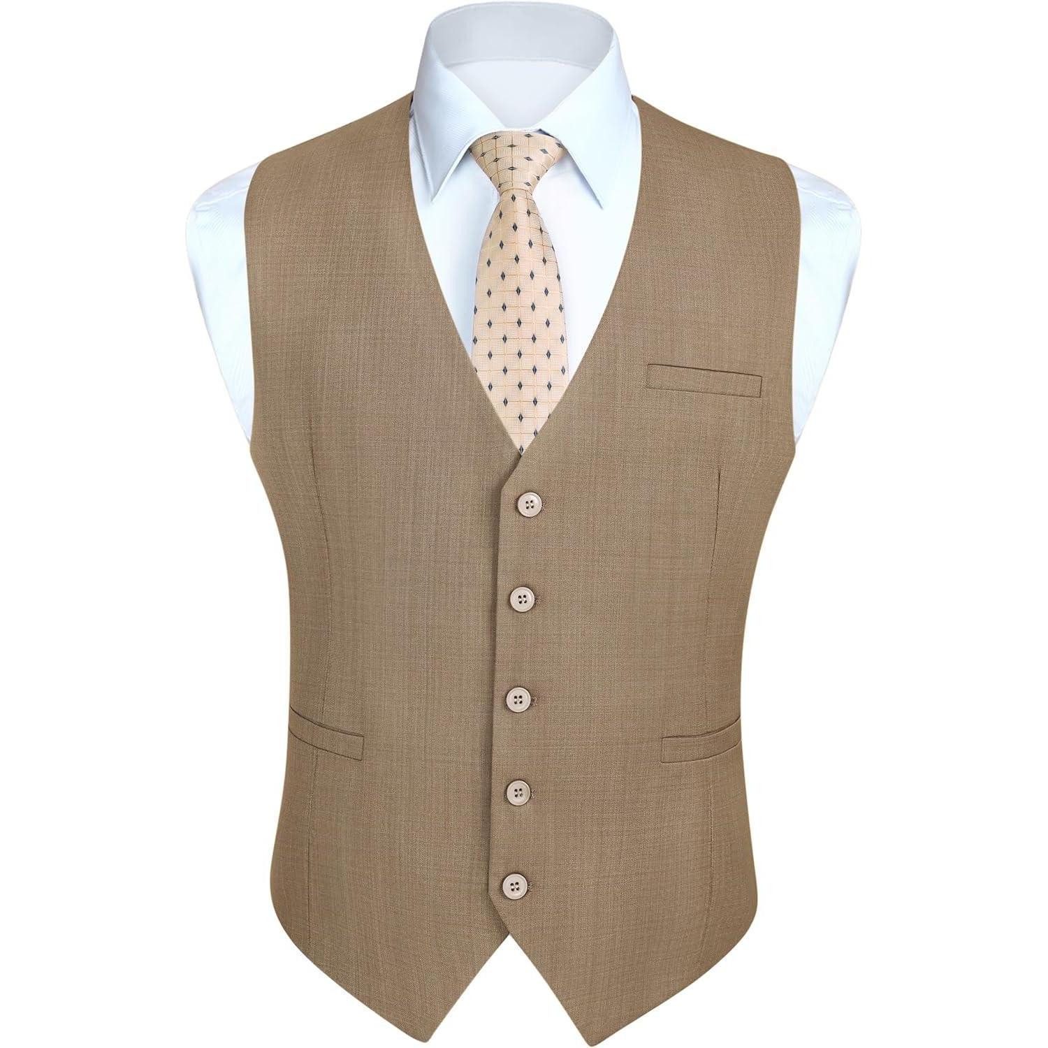LuxusKollektion Krawatte Anzugweste Herren Hochzeit Business Taschen L Braun-1