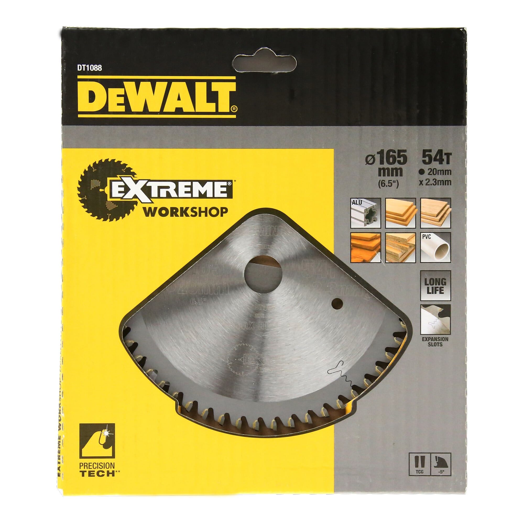 DeWalt Kreissägeblatt DEWALT Kreissägeblatt Handkreissäge 165/20 mm 54TFZ DT1088-QZ