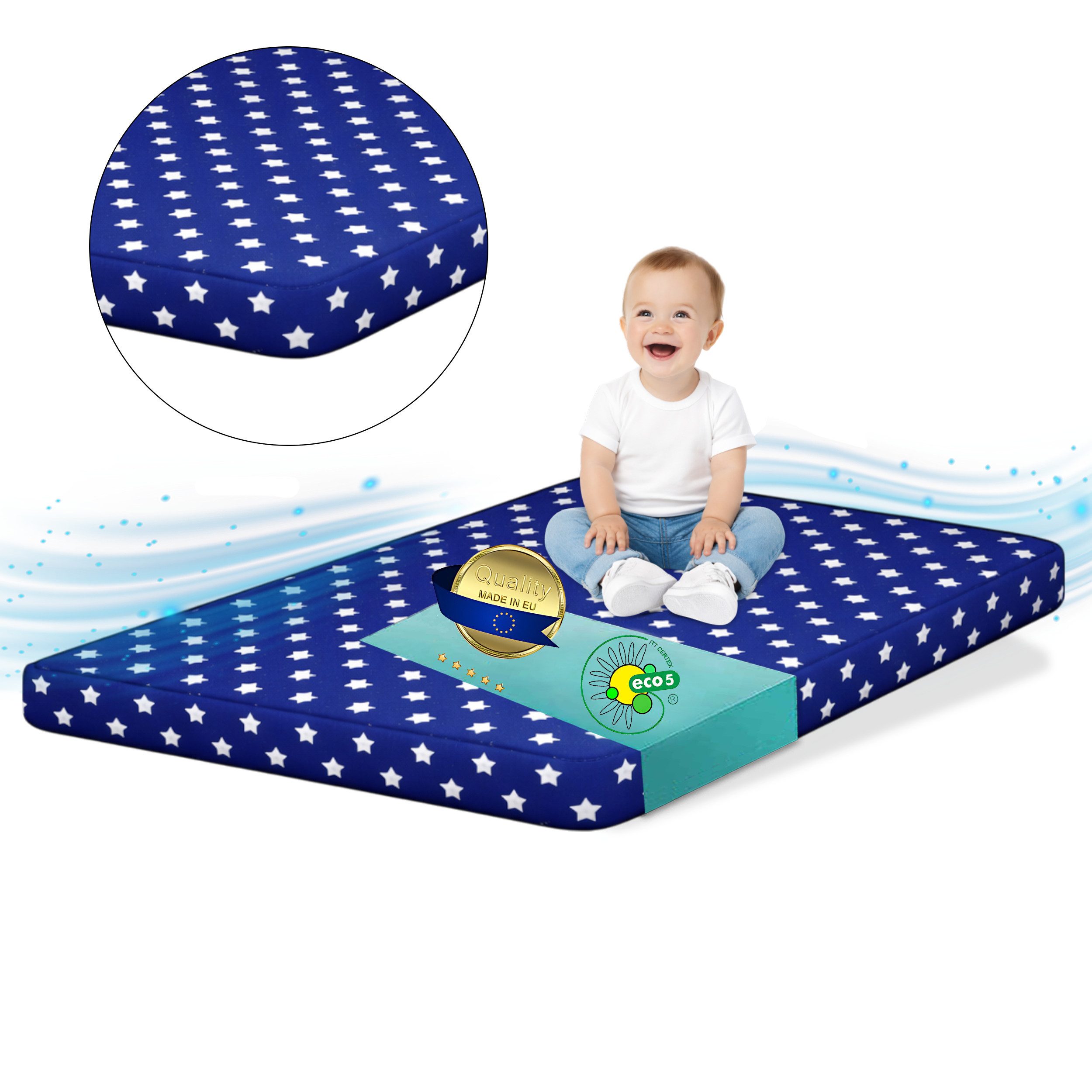 Kindermatratze Babymatratze mit Baumwollbezug, waschbar & rollbar–Allergike günstig online kaufen
