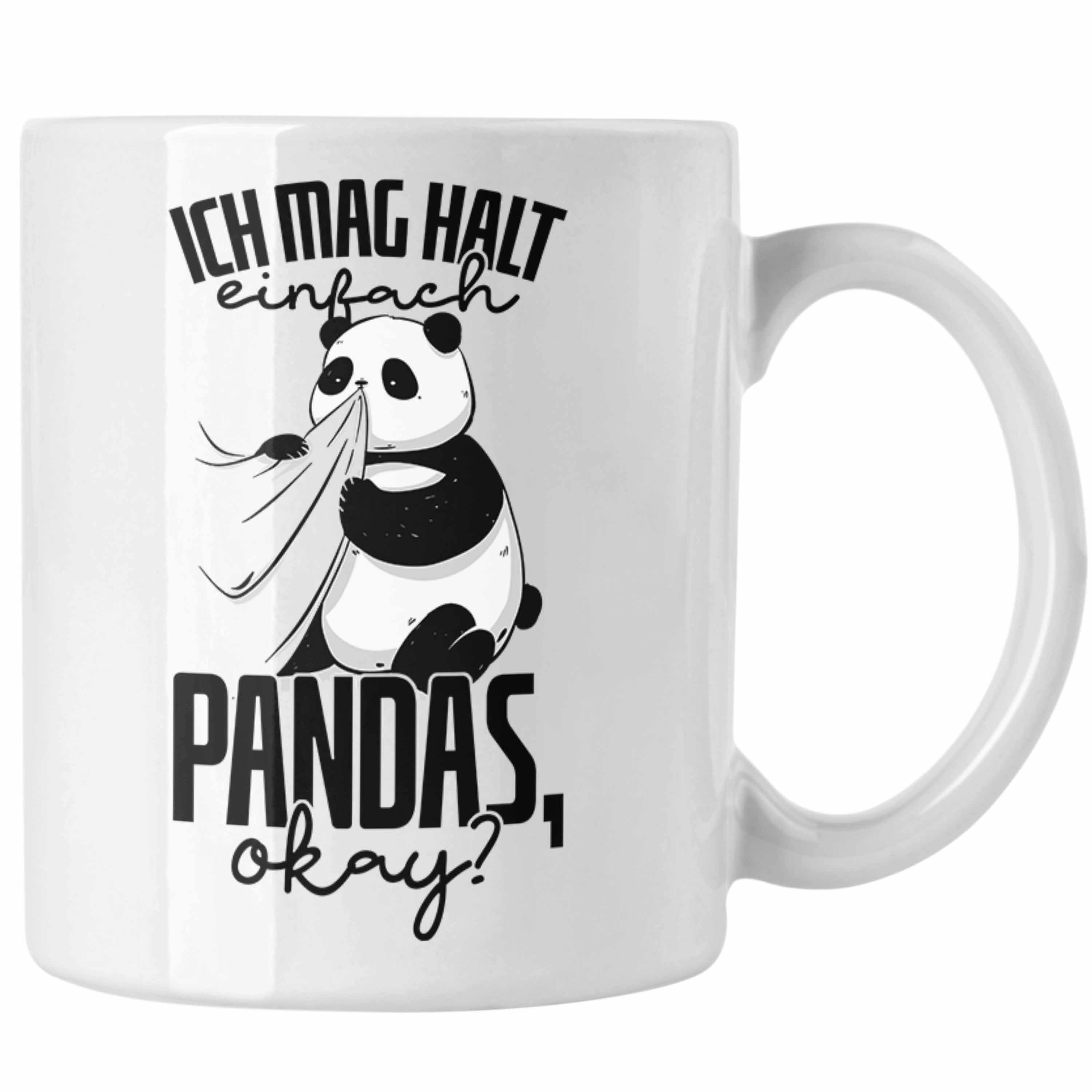 Trendation Tasse Tasse Geschenk Lustige Panda-Motiv Geschenkidee Weiss Pa Tierliebhaber Panda