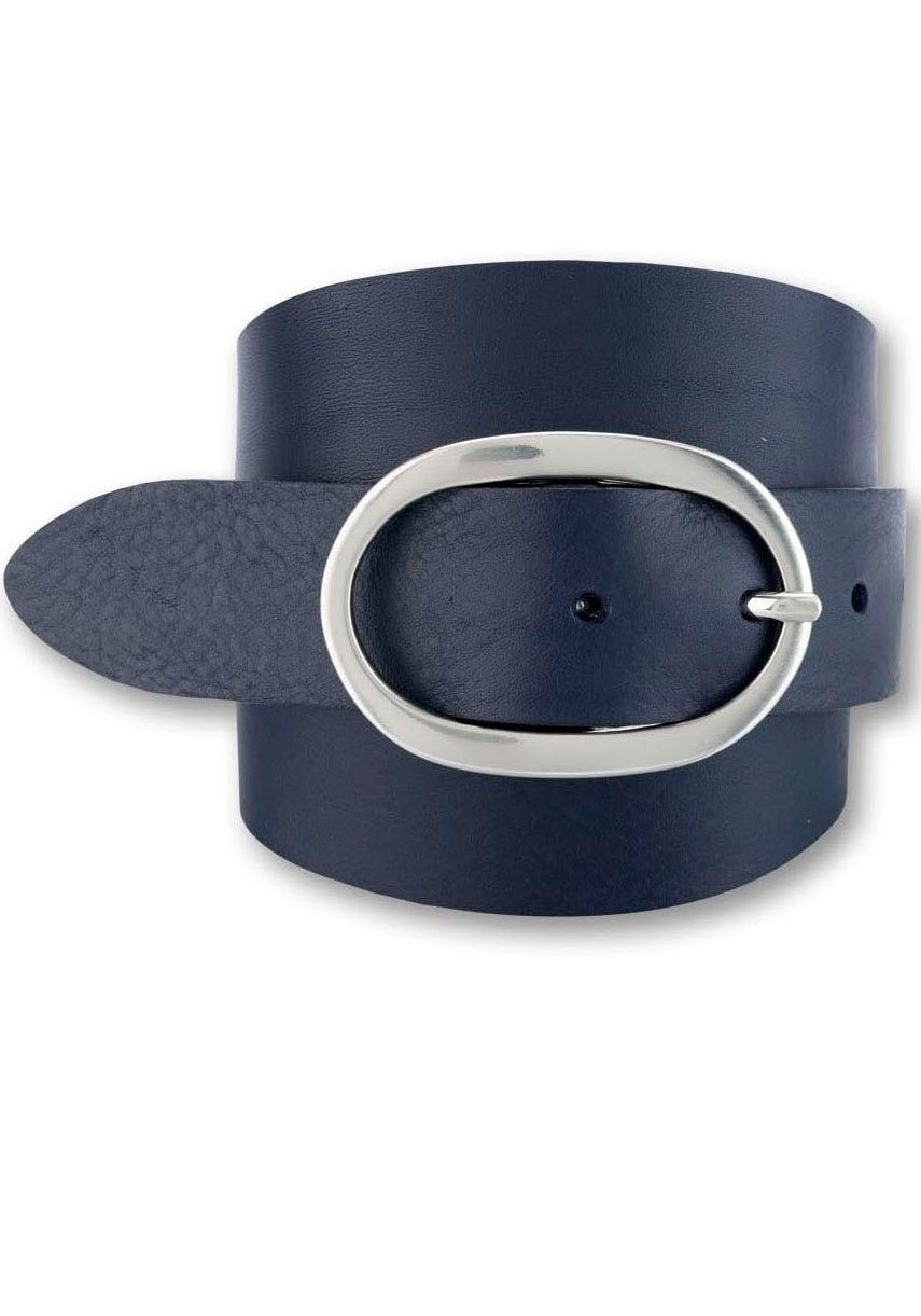 BERND GÖTZ Ledergürtel mit dekorativer ovaler Dornschließe blau
