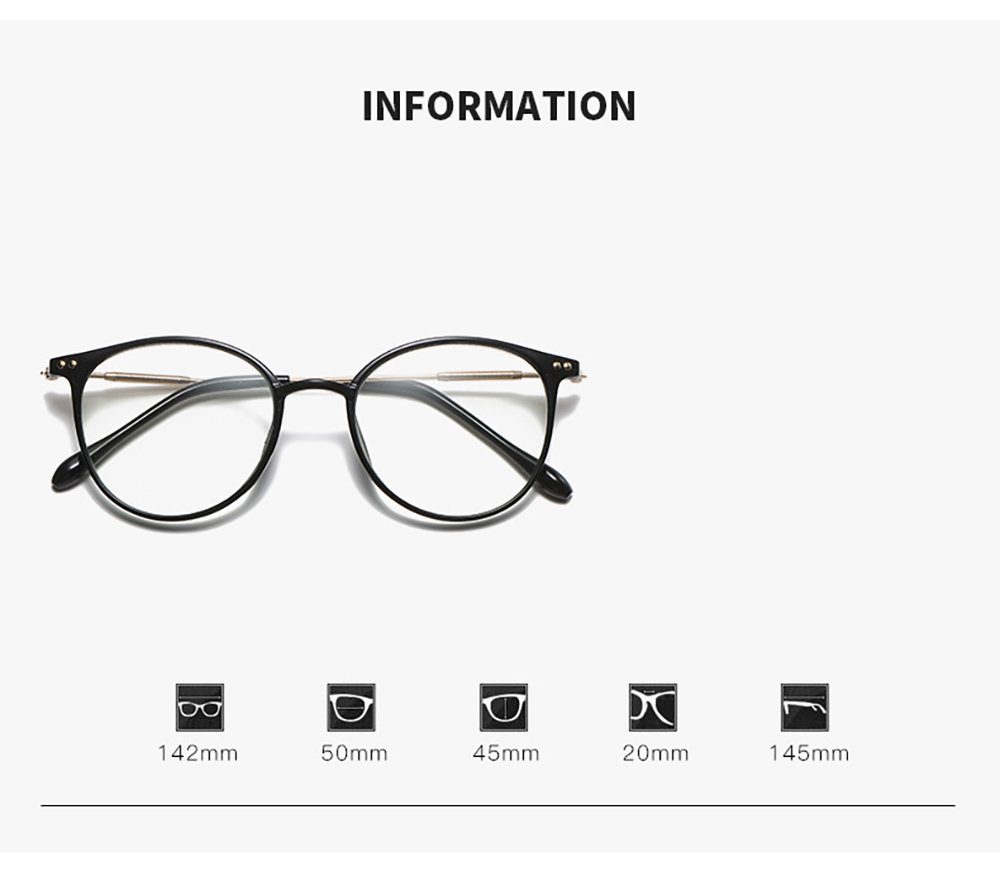 PACIEA Brille Damen Herren Selbsttönend Anti Blaulicht Ultraleicht Mode Rundrahmen