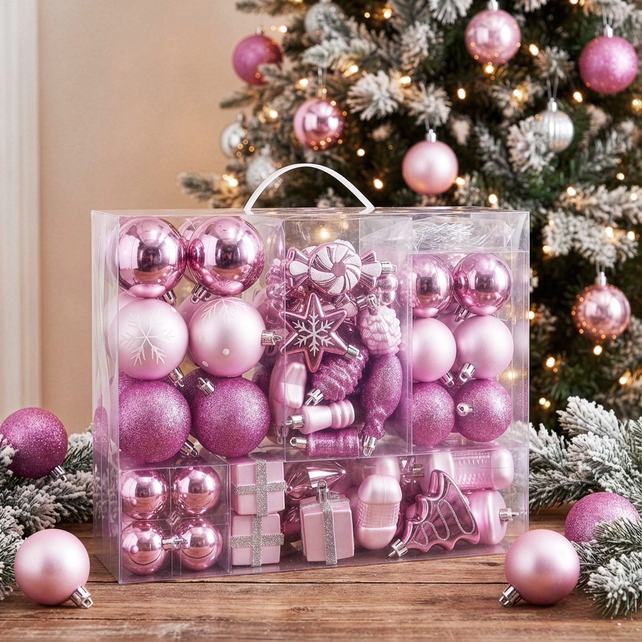 BRUBAKER Weihnachtsbaumkugel 77-teiliges Weihnachtskugel-Set, Christbaumschmuck aus Kunststoff, Weihnachtsdekoration Baumkugeln