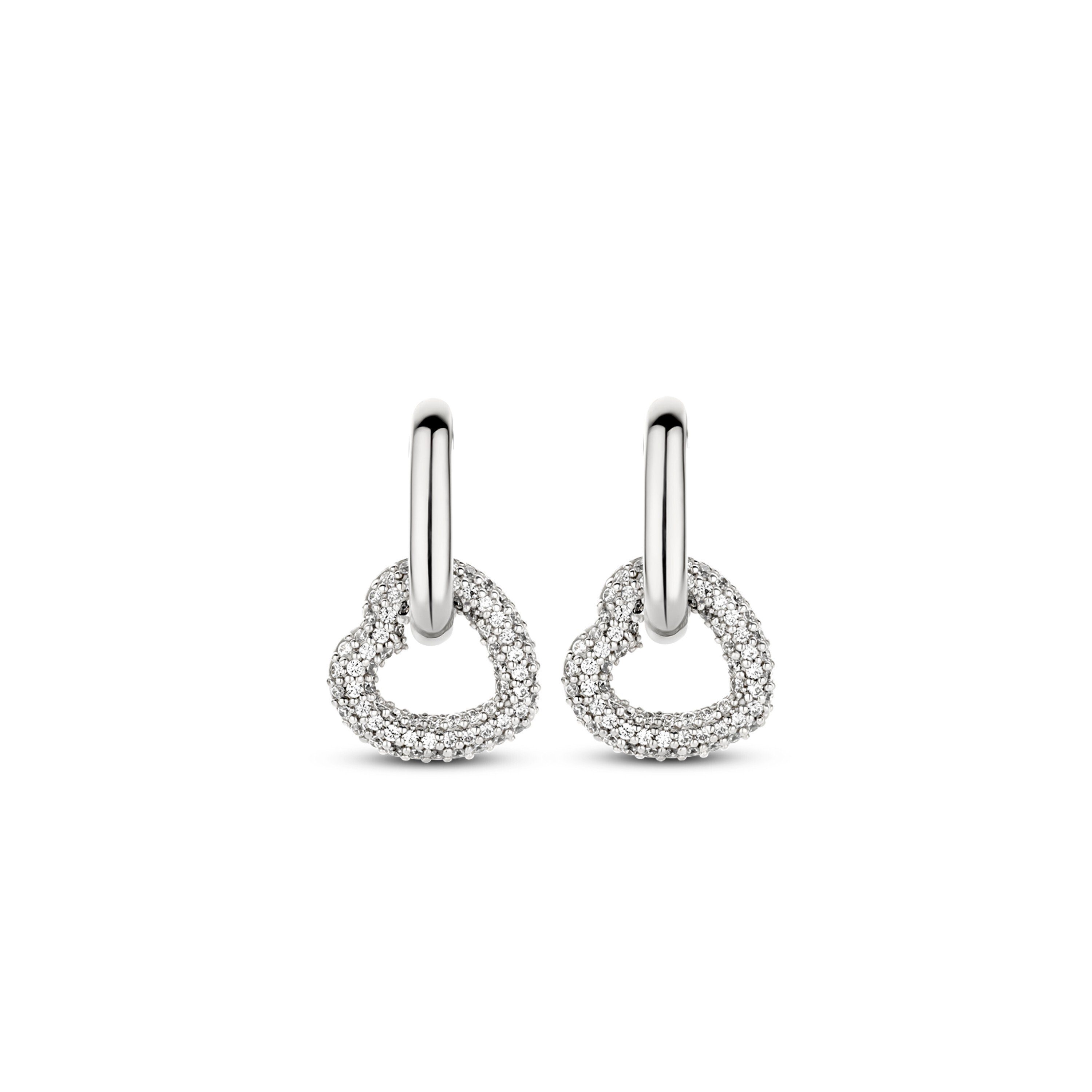 TI SENTO - Milano Paar Ohrstecker The Heart Pendant Creole 925er Sterlingsilber