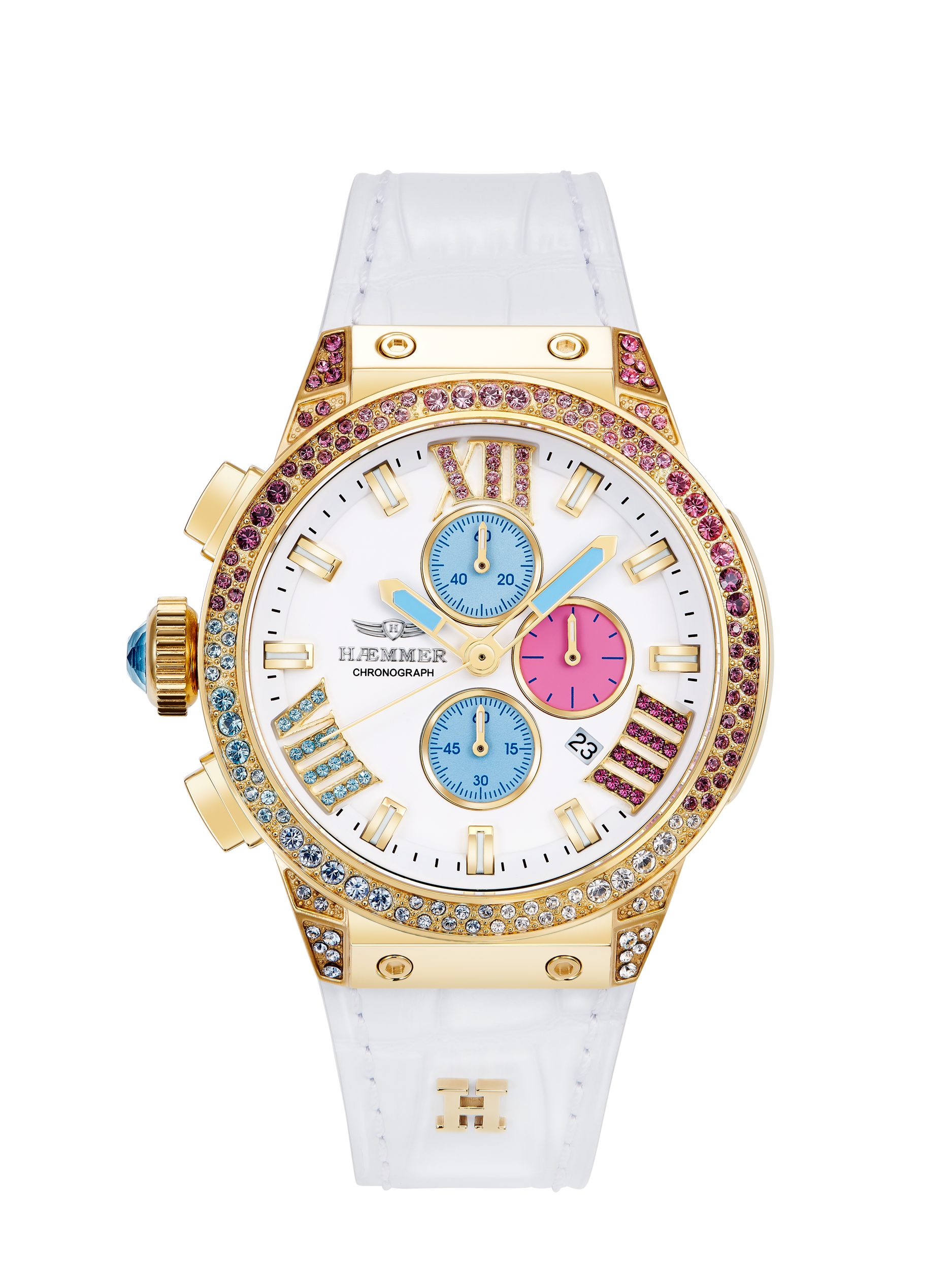 HAEMMER GERMANY Chronograph EMINENT E2-003, Quarzuhr, Armbanduhr, Damenuhr, analog, Tag, Stoppfunktion