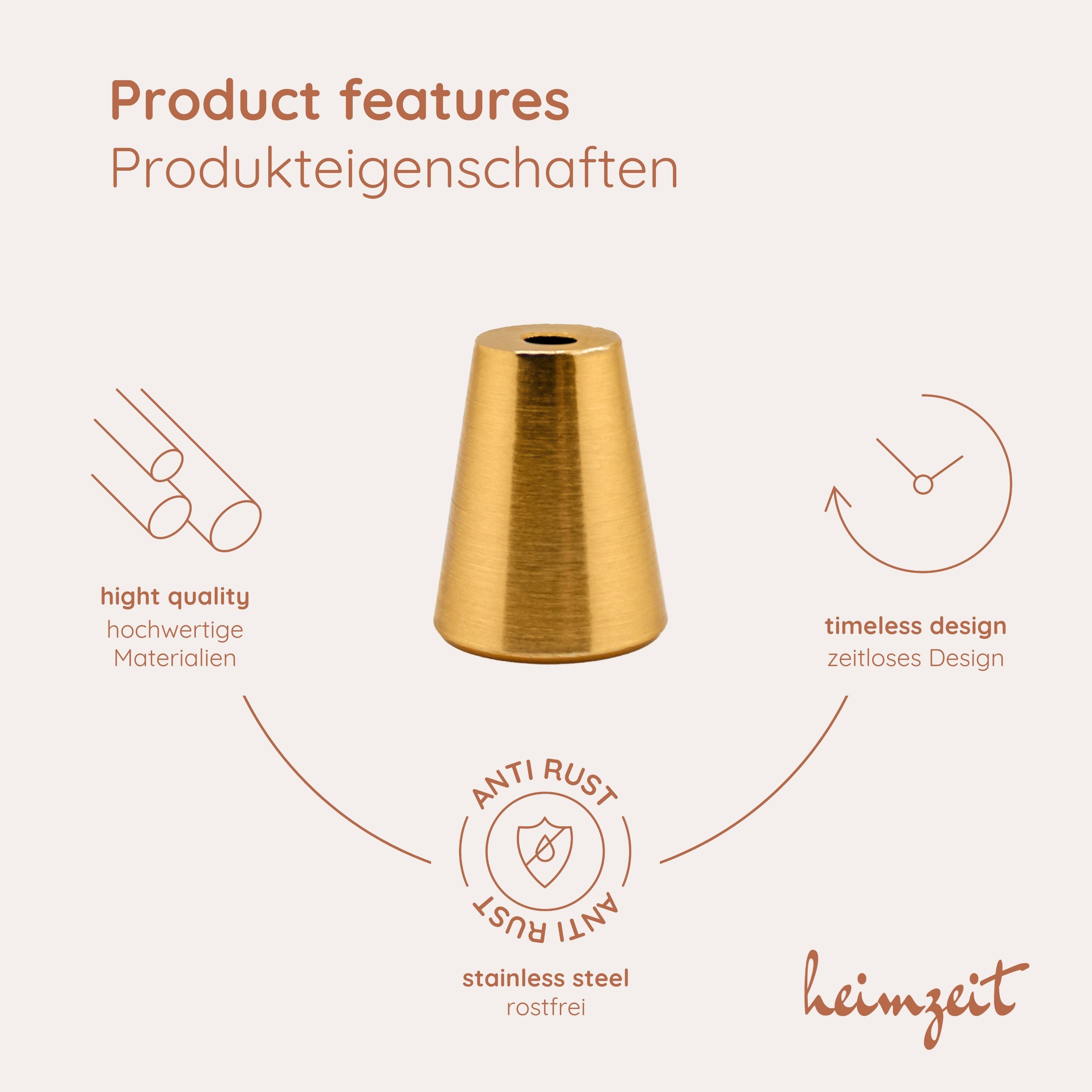 heimzeit Möbelgriff heimzeit Möbelknöpfe Rund (Set, 8-St), für Schubladen, Türen und Kommoden, inkl. Schraube