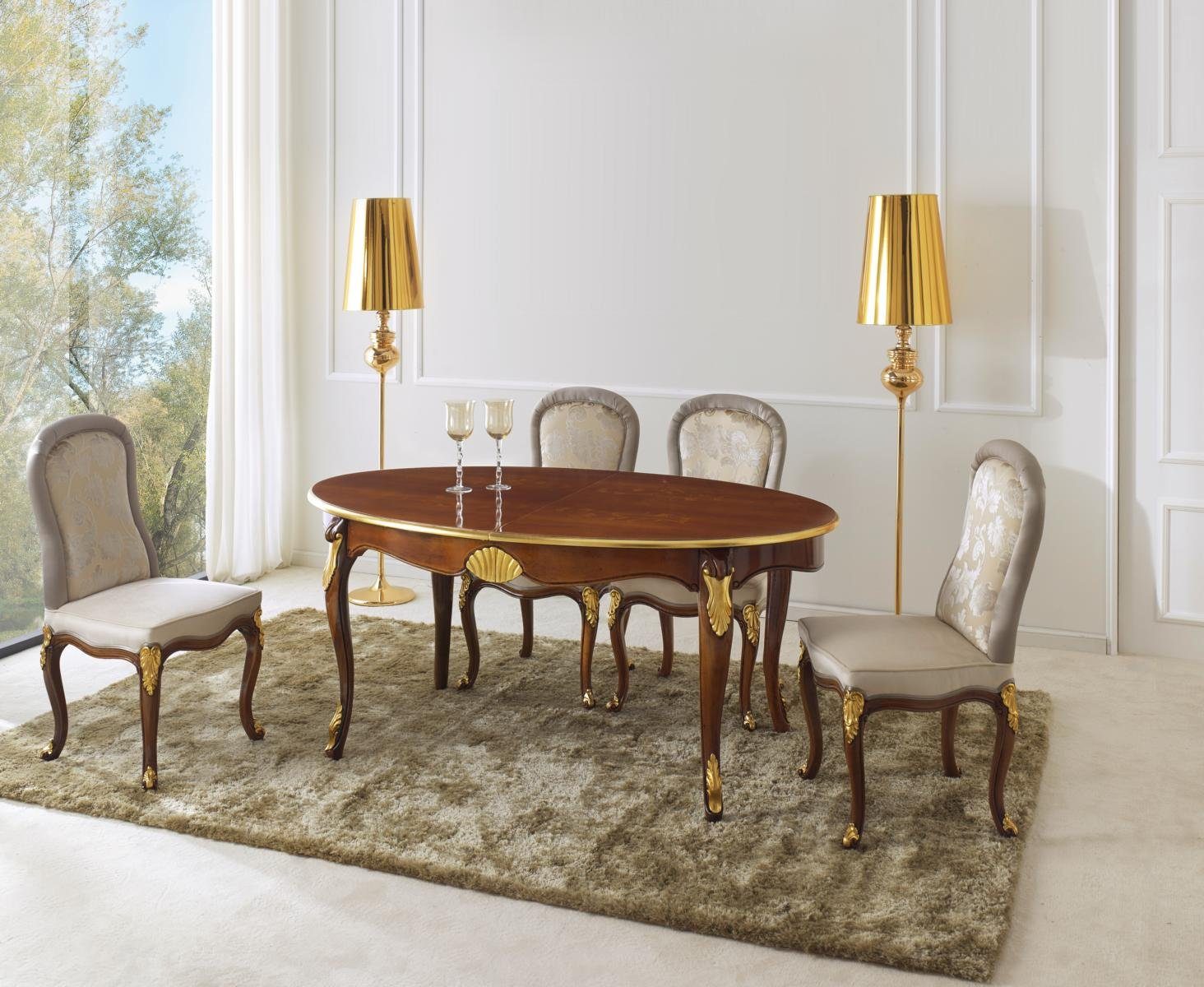 JVmoebel Esstisch Ovaler Tisch Italienische Möbel Luxus Esstisch Esszimmer  Holz Klassischer Stil