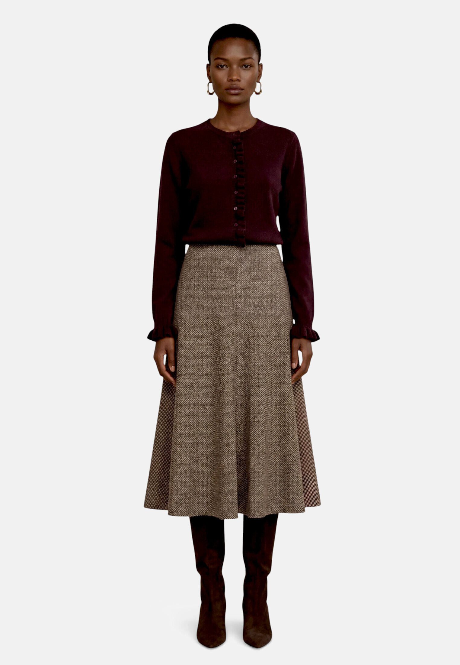 Zero Maxirock Damen mit Muster Plain/ ohne Details